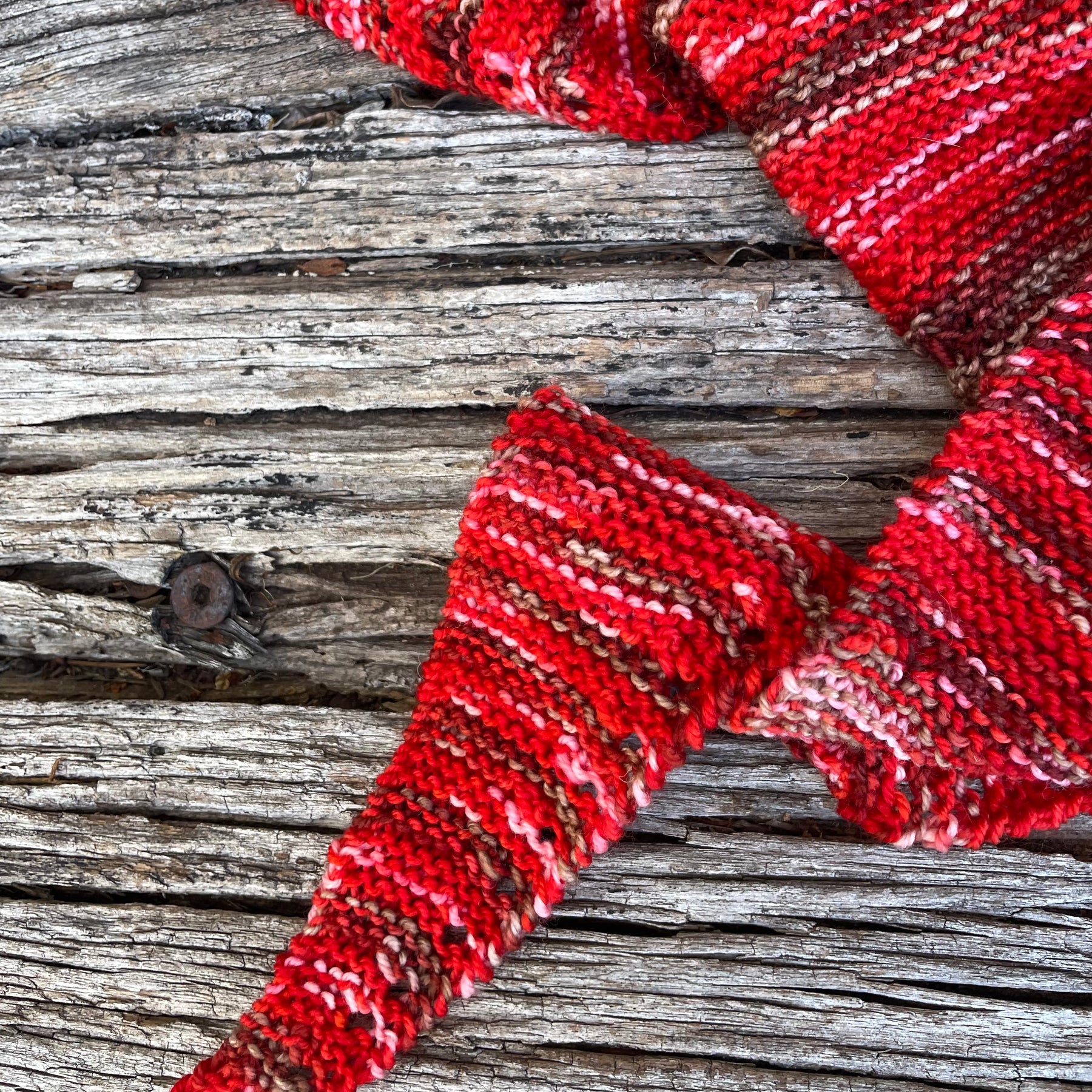 Long Red Merino Scarf