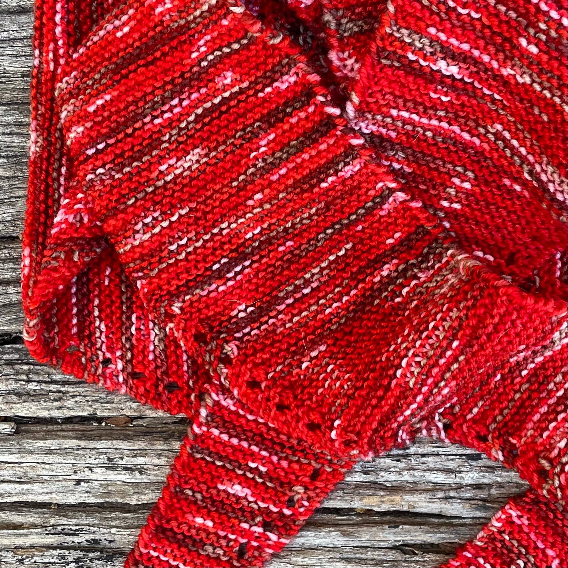 Long Red Merino Scarf