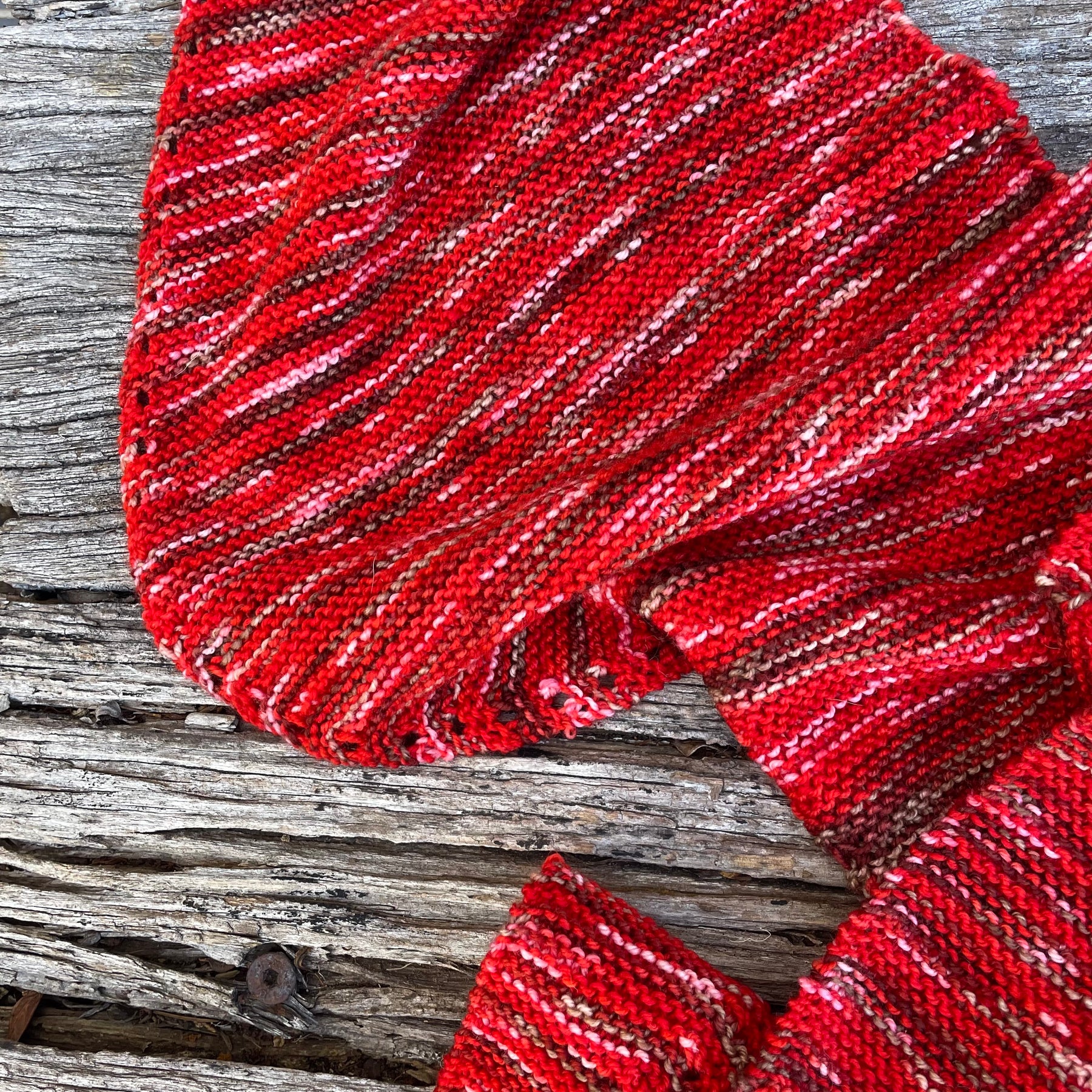 Long Red Merino Scarf