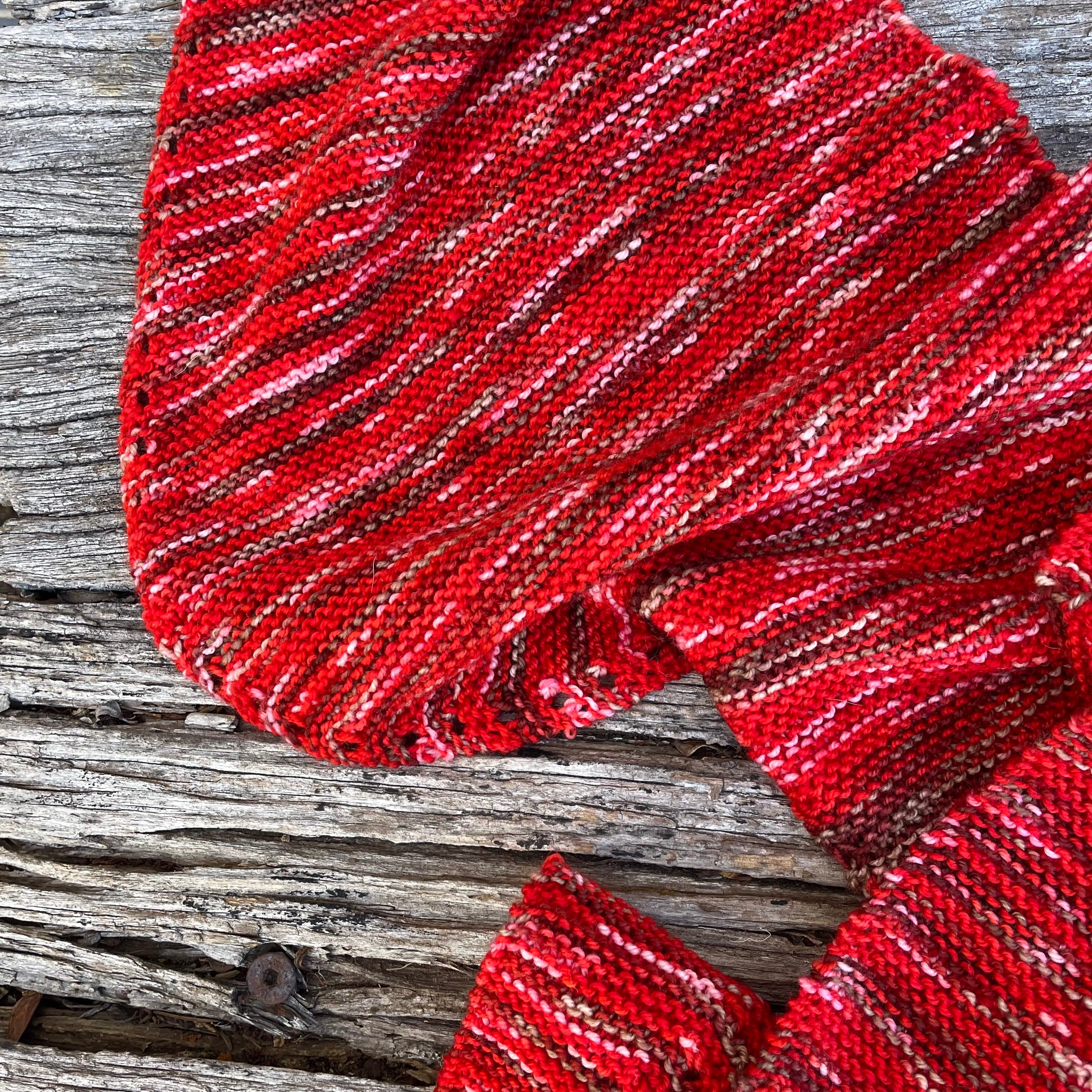 Long Red Merino Scarf