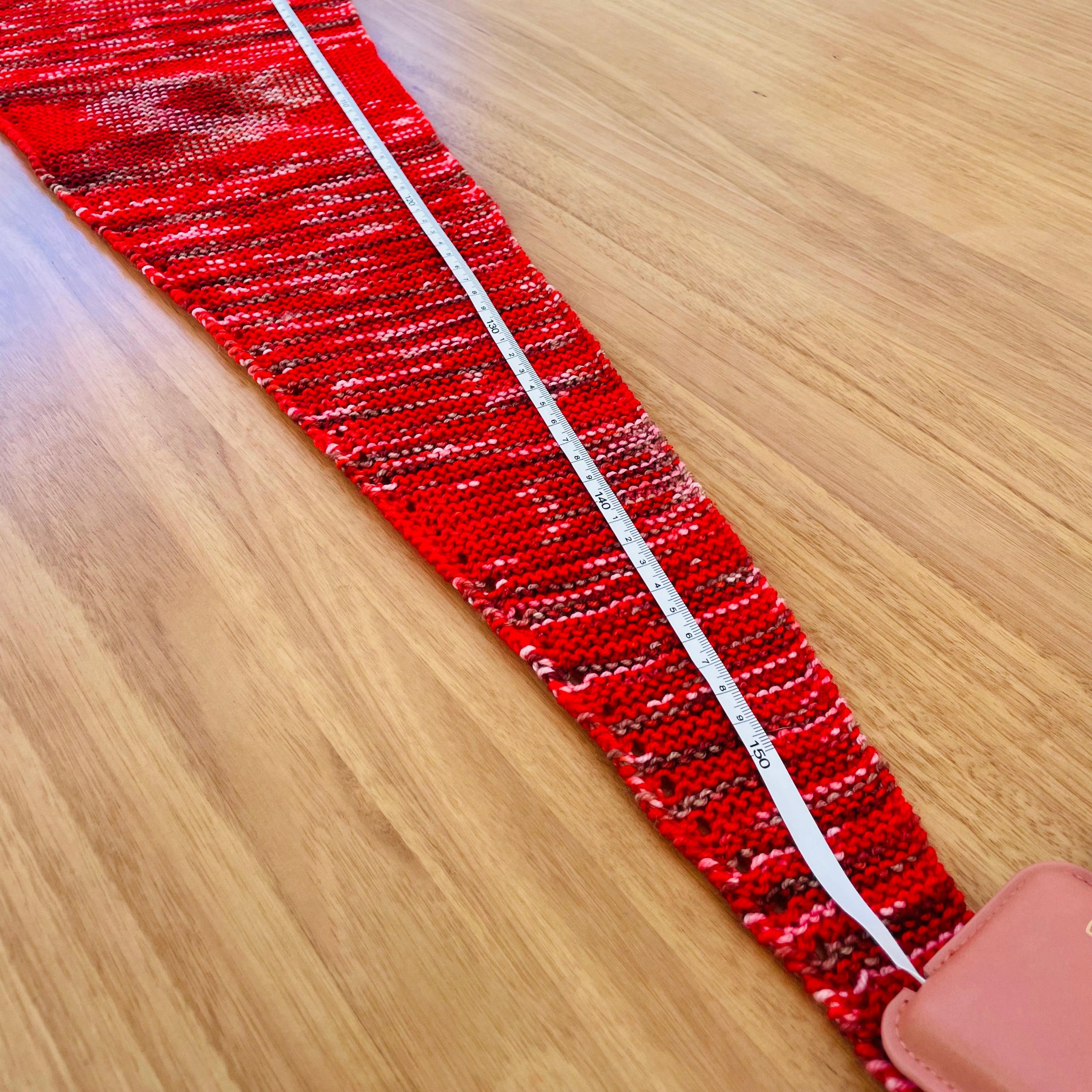 Long Red Merino Scarf