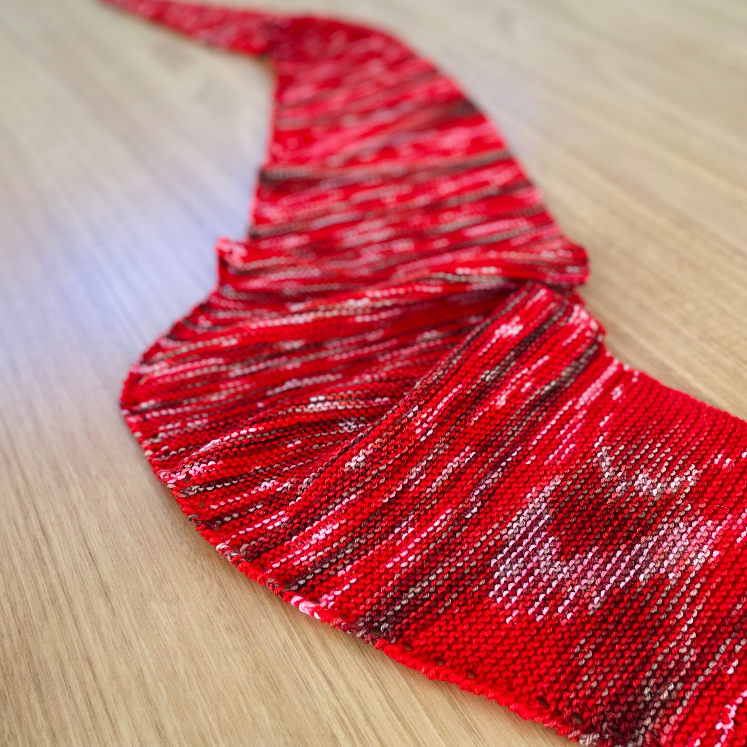 Long Red Merino Scarf