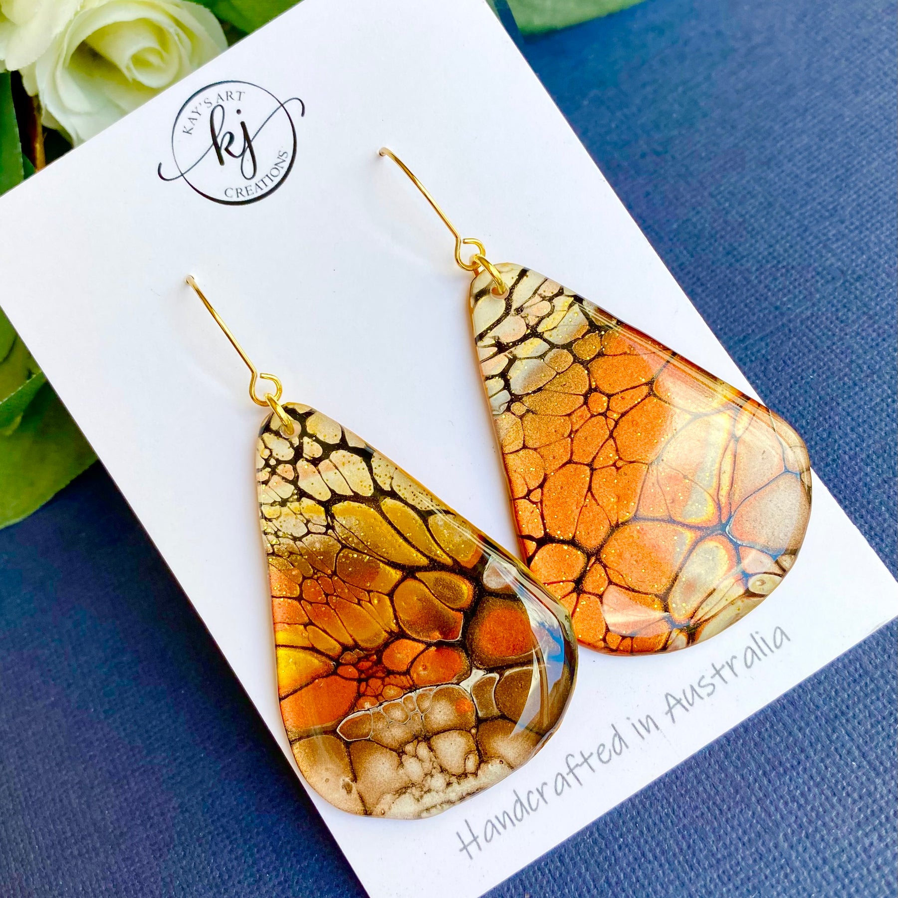 Wearable Art Teardrop Earrings