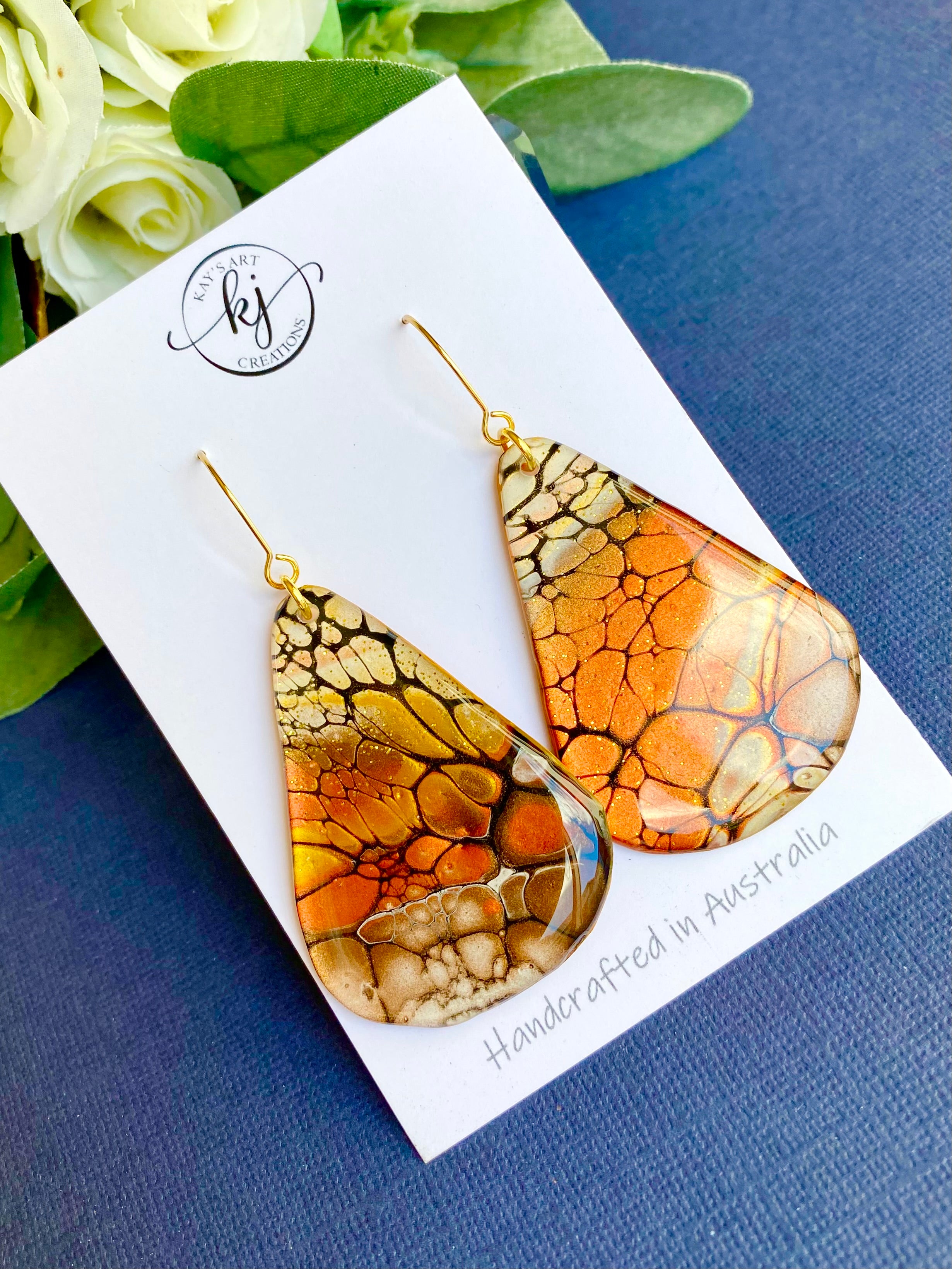 Wearable Art Teardrop Earrings