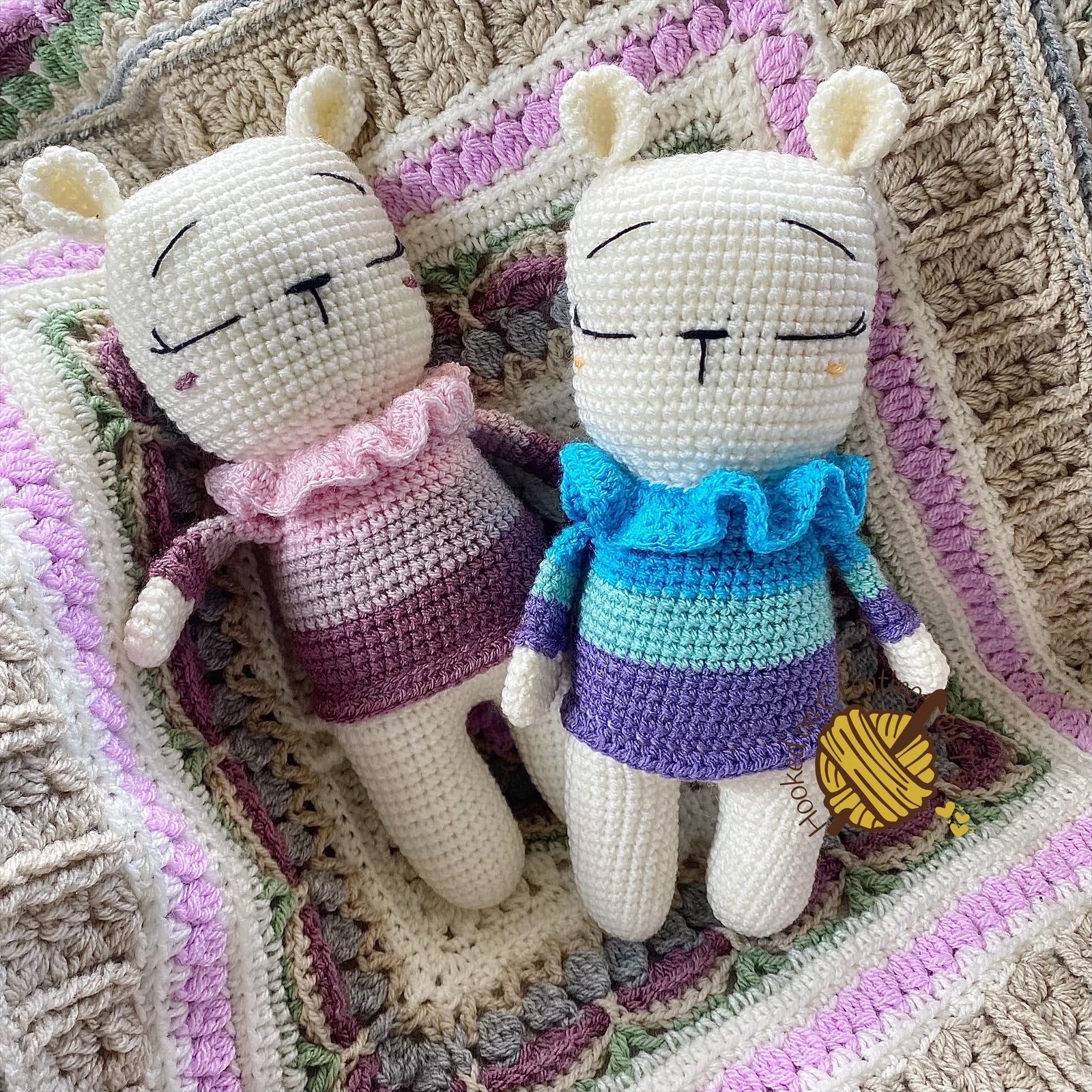 Handmade | Crochet | ‘Berry’ Bear | Comforter | Lovey