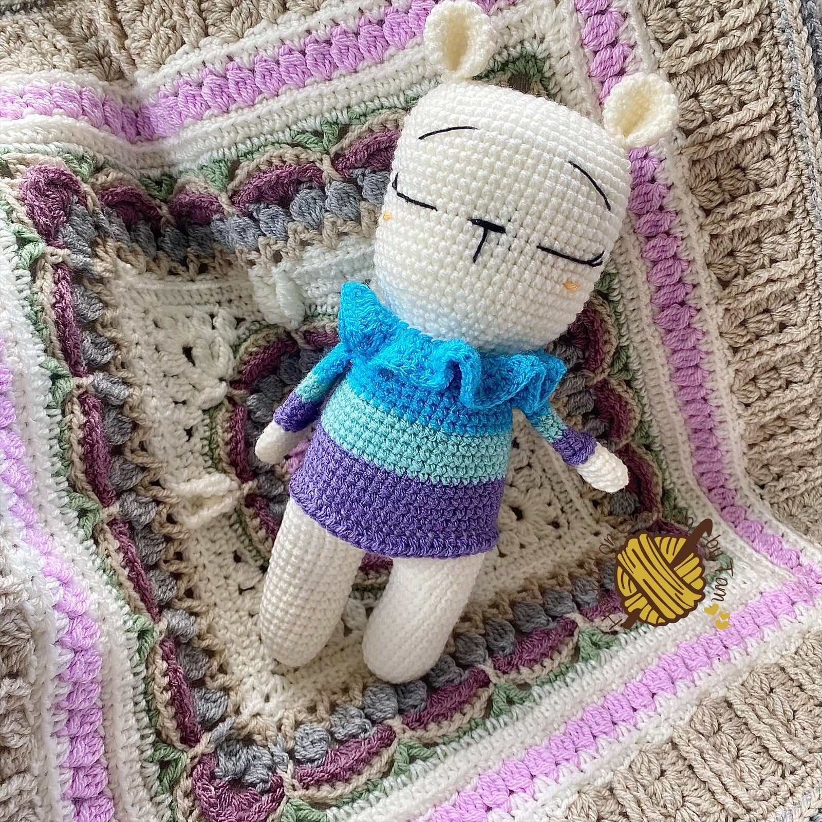 Handmade | Crochet | ‘Berry’ Bear | Comforter | Lovey