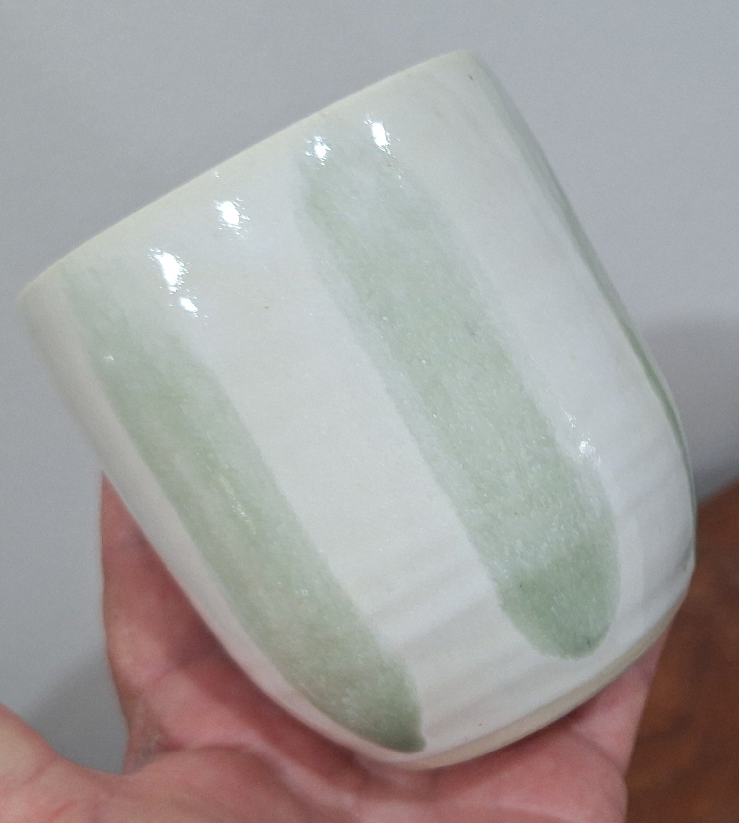 Latte Love - white with green stripes