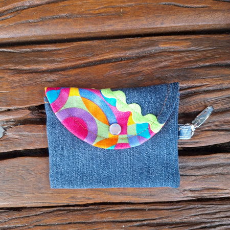 Recycled Denim Flat Coin Pouch