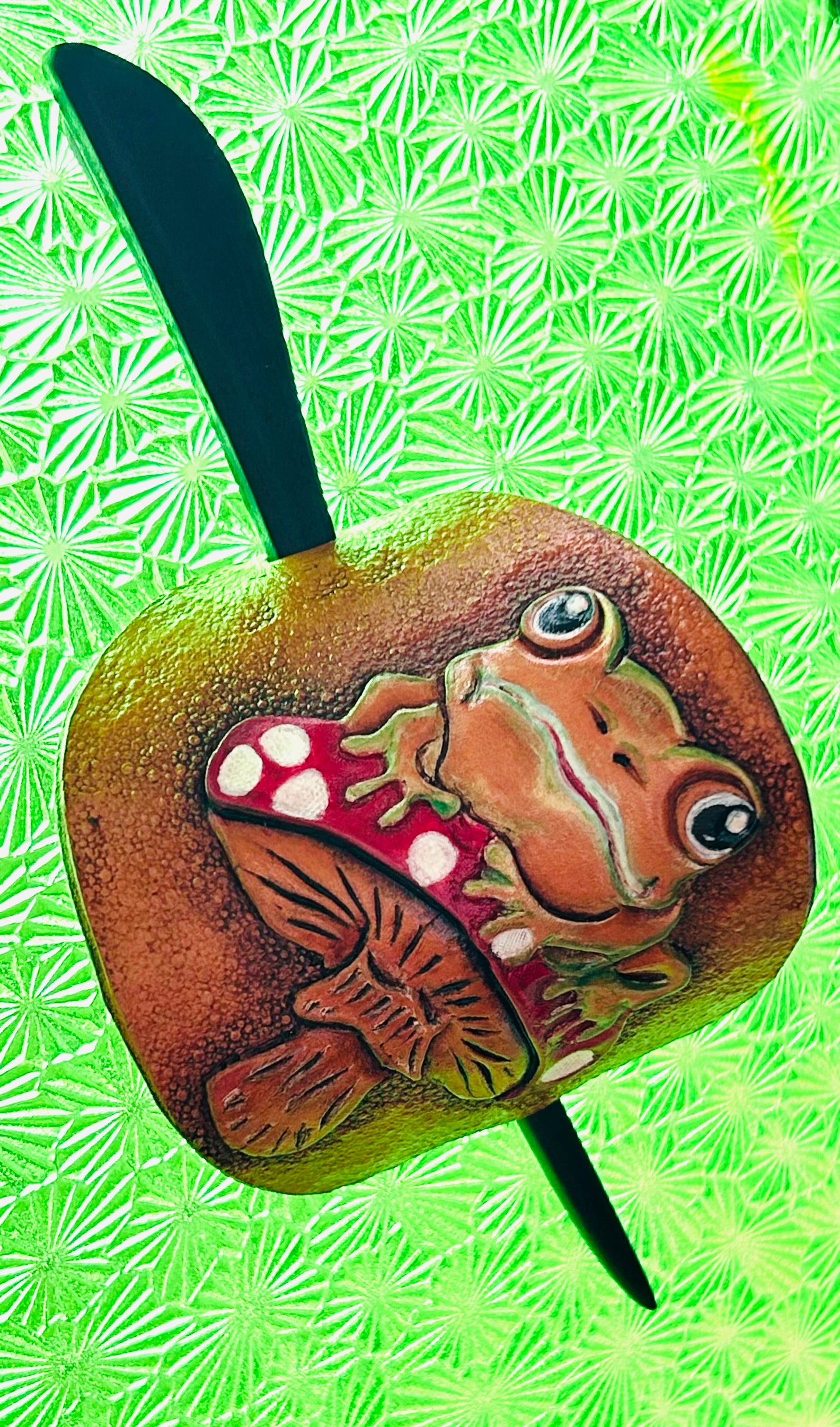 Handcrafted Leather Frog Hair Barrette