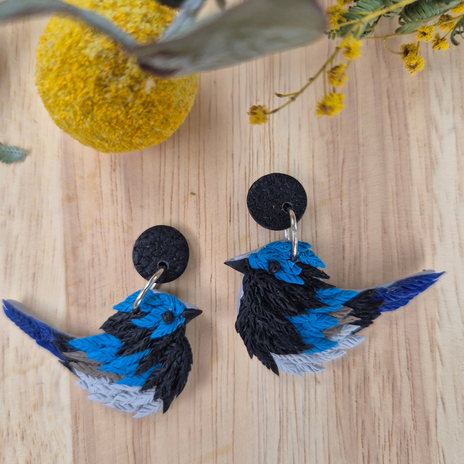 Billy Blue Wren Dangle Earrings (2 sizes available)