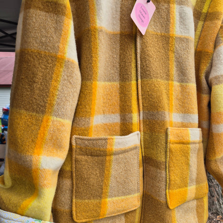 Upcycled woollen blanket jacket size 14