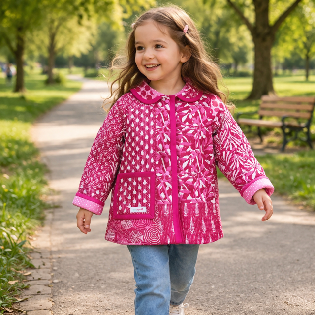 Girls Repurposed Cotton Quilt Jackets