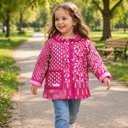 Girls Repurposed Cotton Quilt Jackets