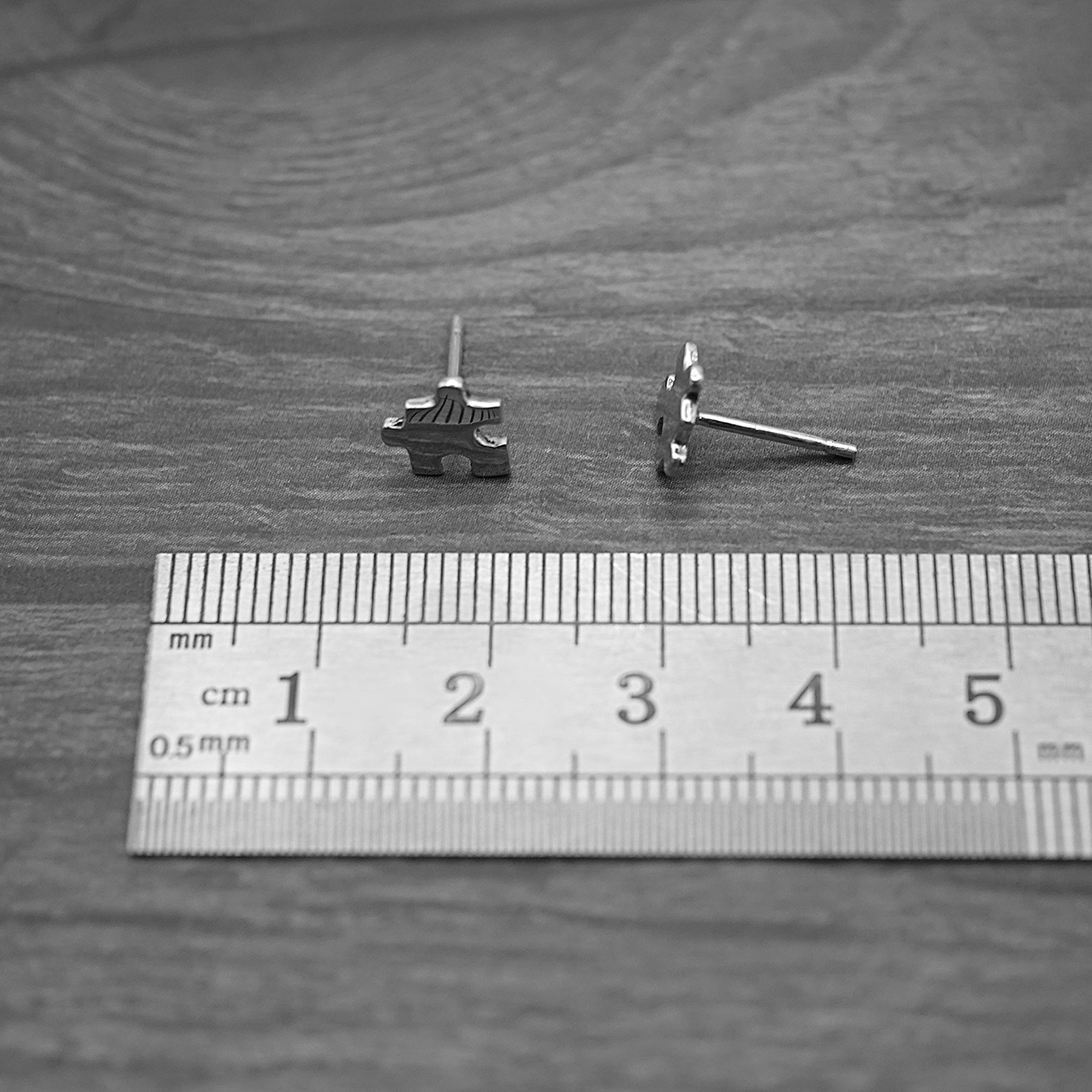 Jigsaw Studs - Handmade Sterling Silver Puzzle Earrings