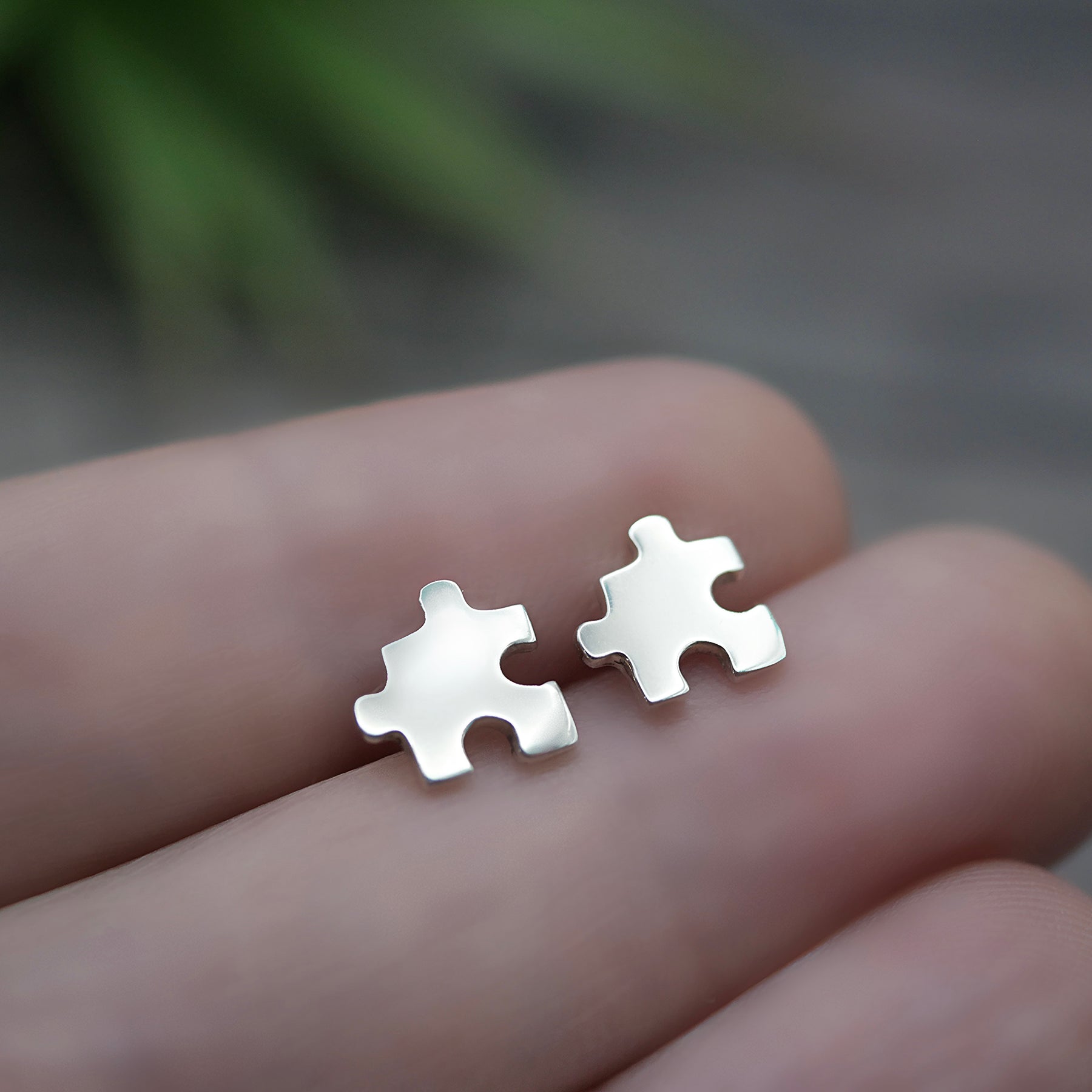 Jigsaw Studs - Handmade Sterling Silver Puzzle Earrings