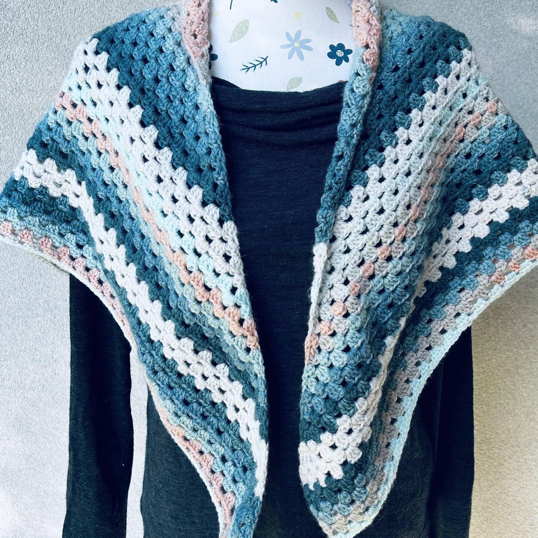 Triangle Shawl - Crochet Multicoloured