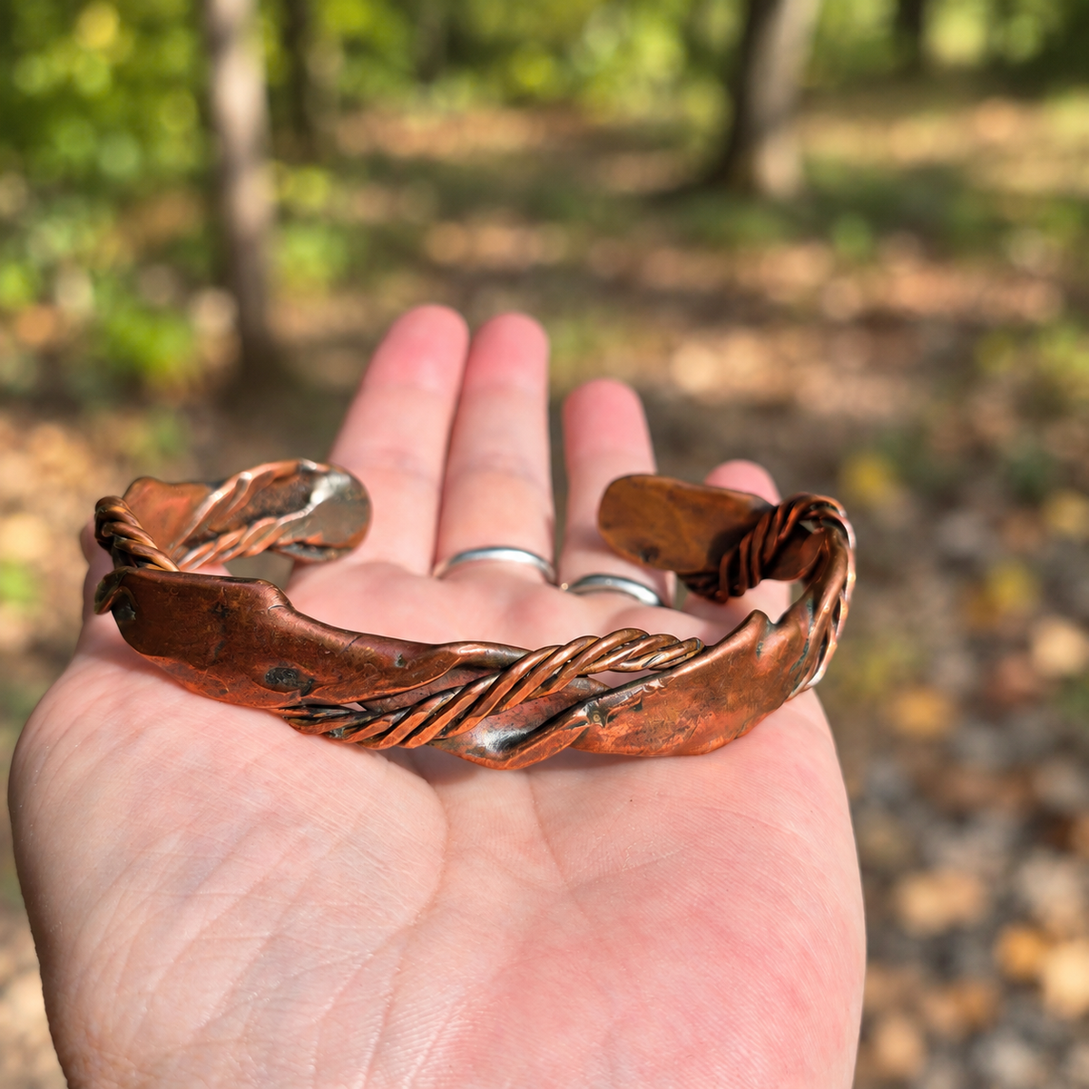 Handmade Flowing Twist Copper Cuff Bracelet B028
