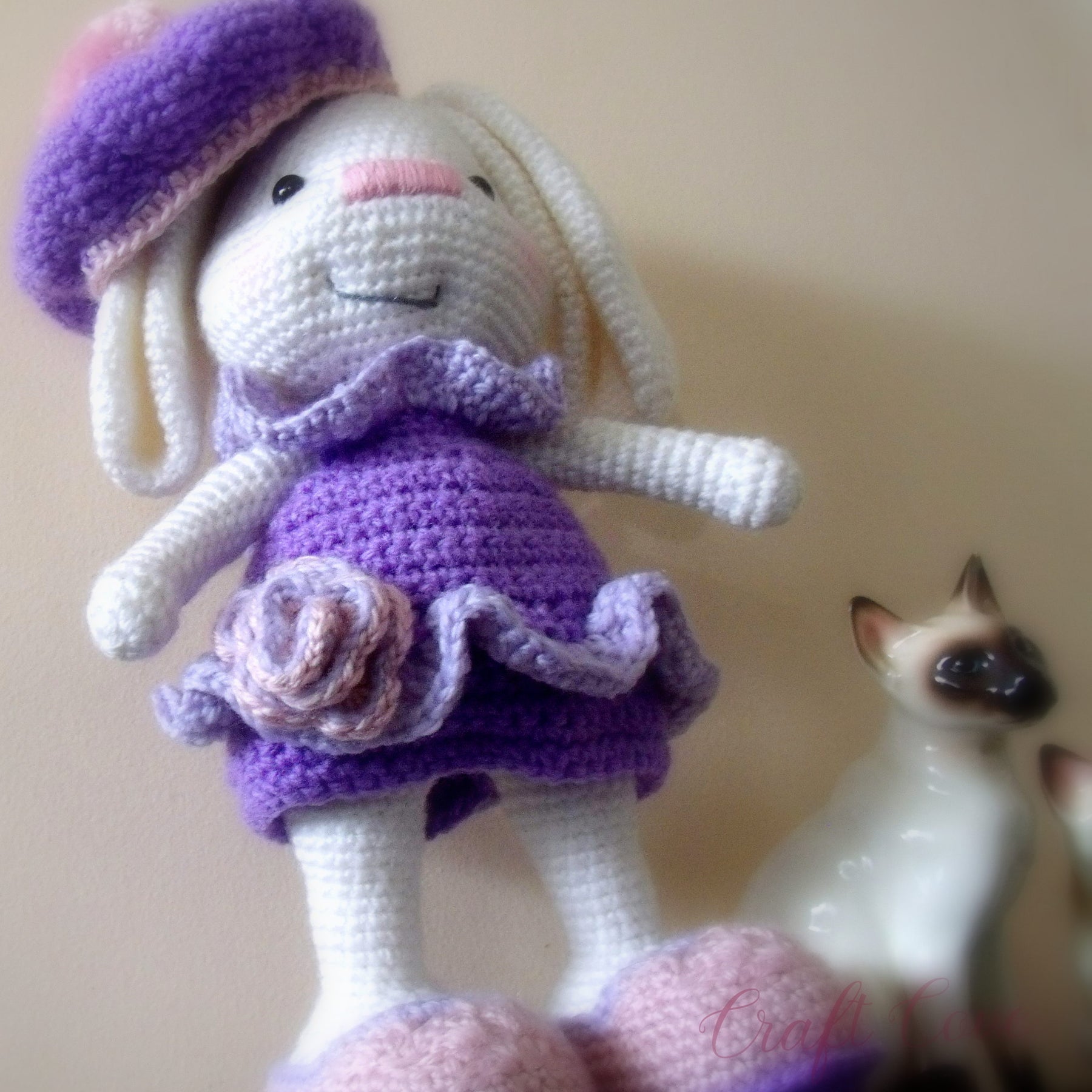 Bunny Girl Doll – Crochet Amigurumi Rabbit – Purple and Pink