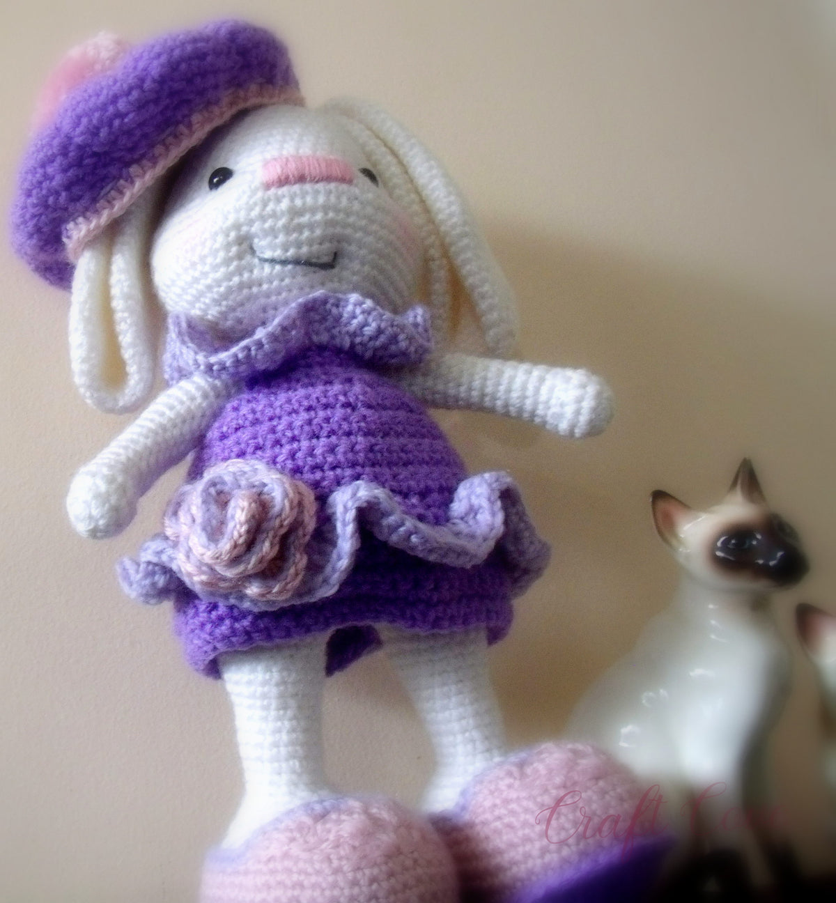 Bunny Girl Doll – Crochet Amigurumi Rabbit – Purple and Pink