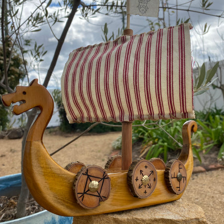 Handmade Reclaimed Timber Viking Long-ship