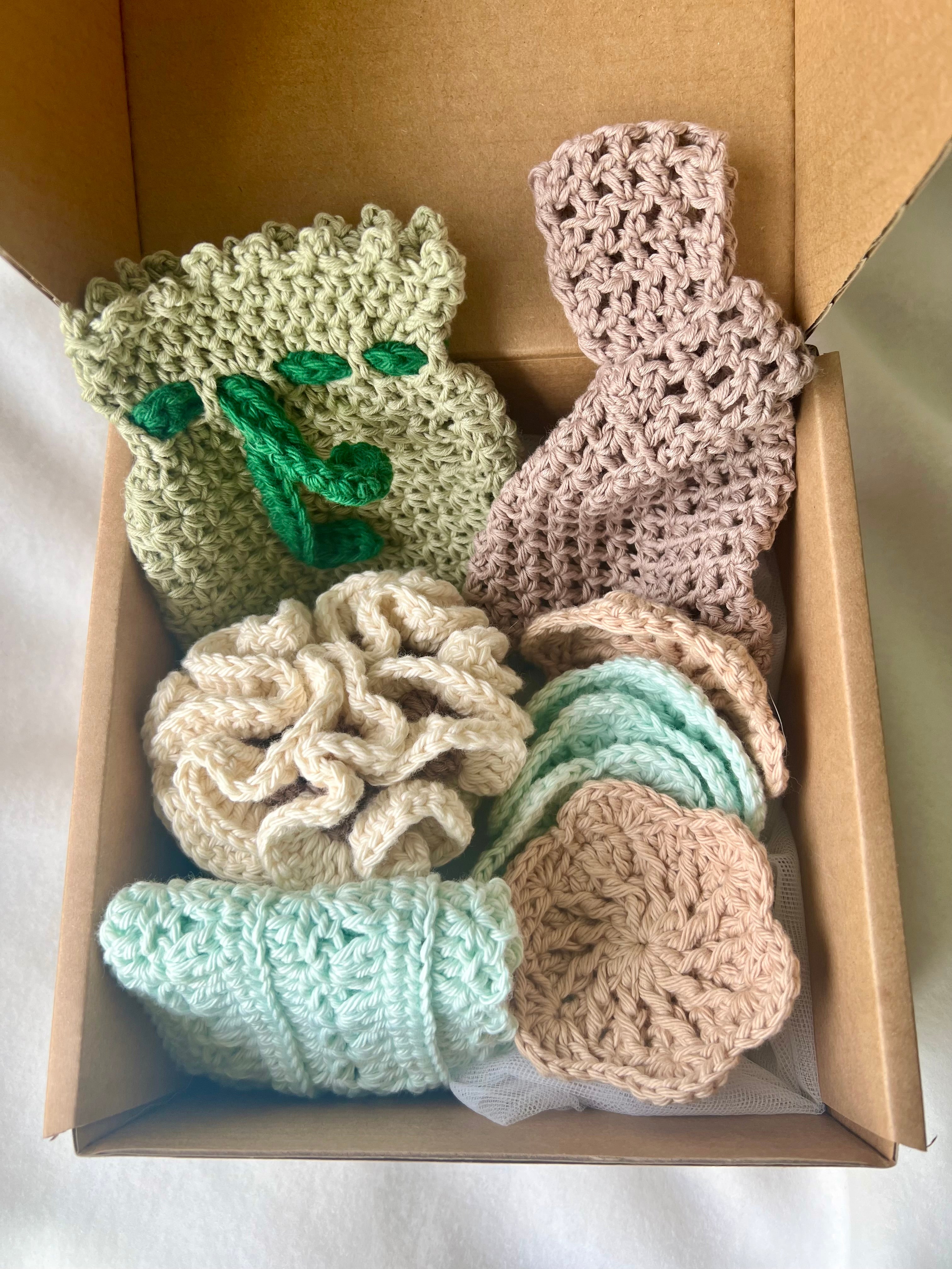 Self Care Gift Set, Crochet Bath Set, Eco Friendly Self Care Gift, Beach House Gift