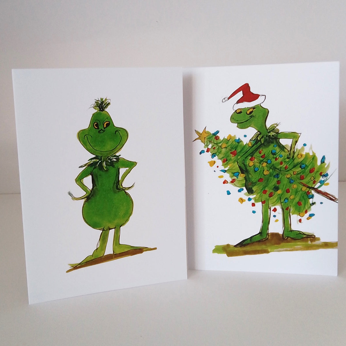 Grinch Christmas cards and tags