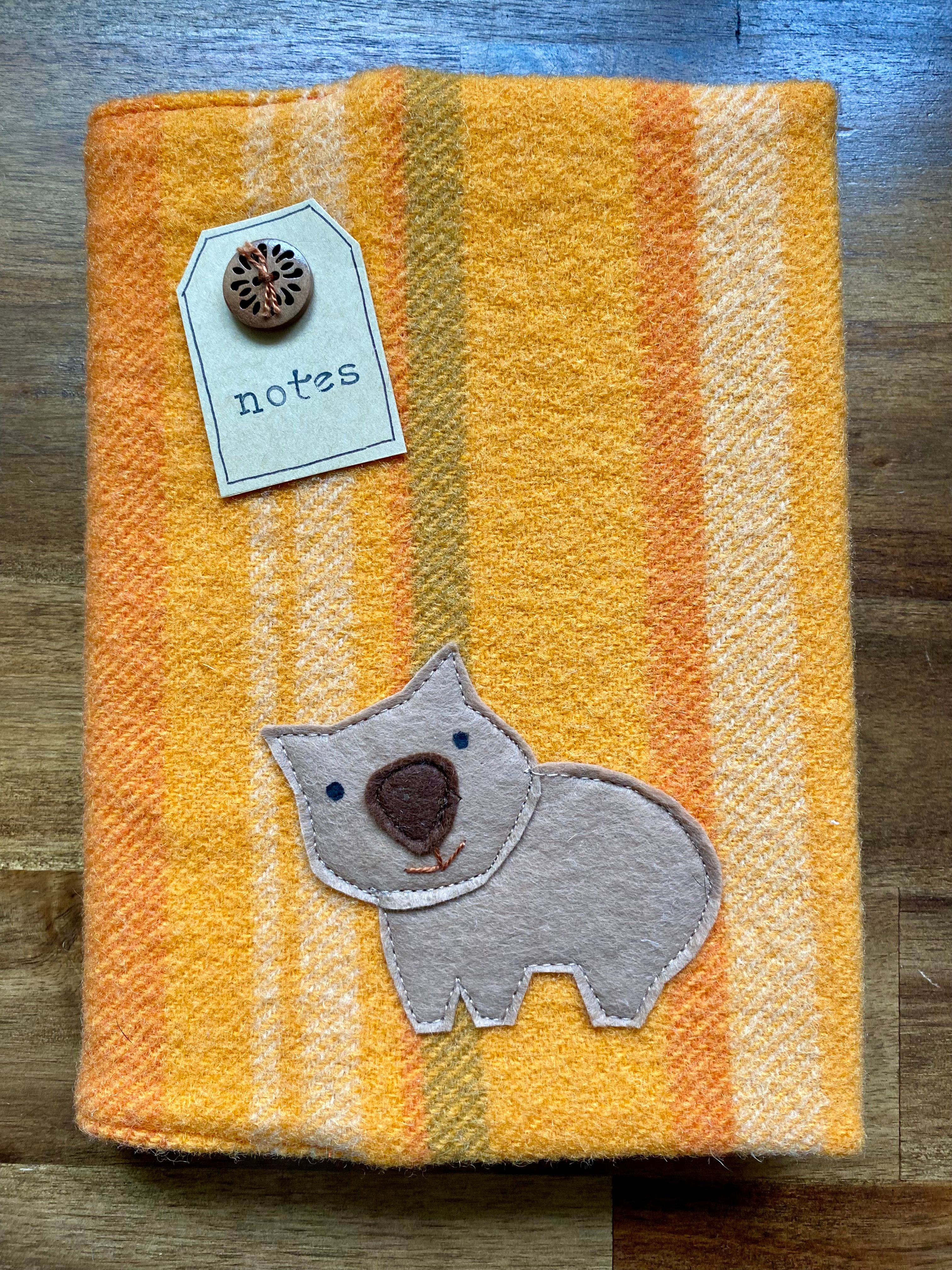 A5 Upcycled Notebook Wombat - Orange