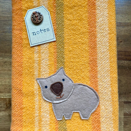 A5 Upcycled Notebook Wombat - Orange