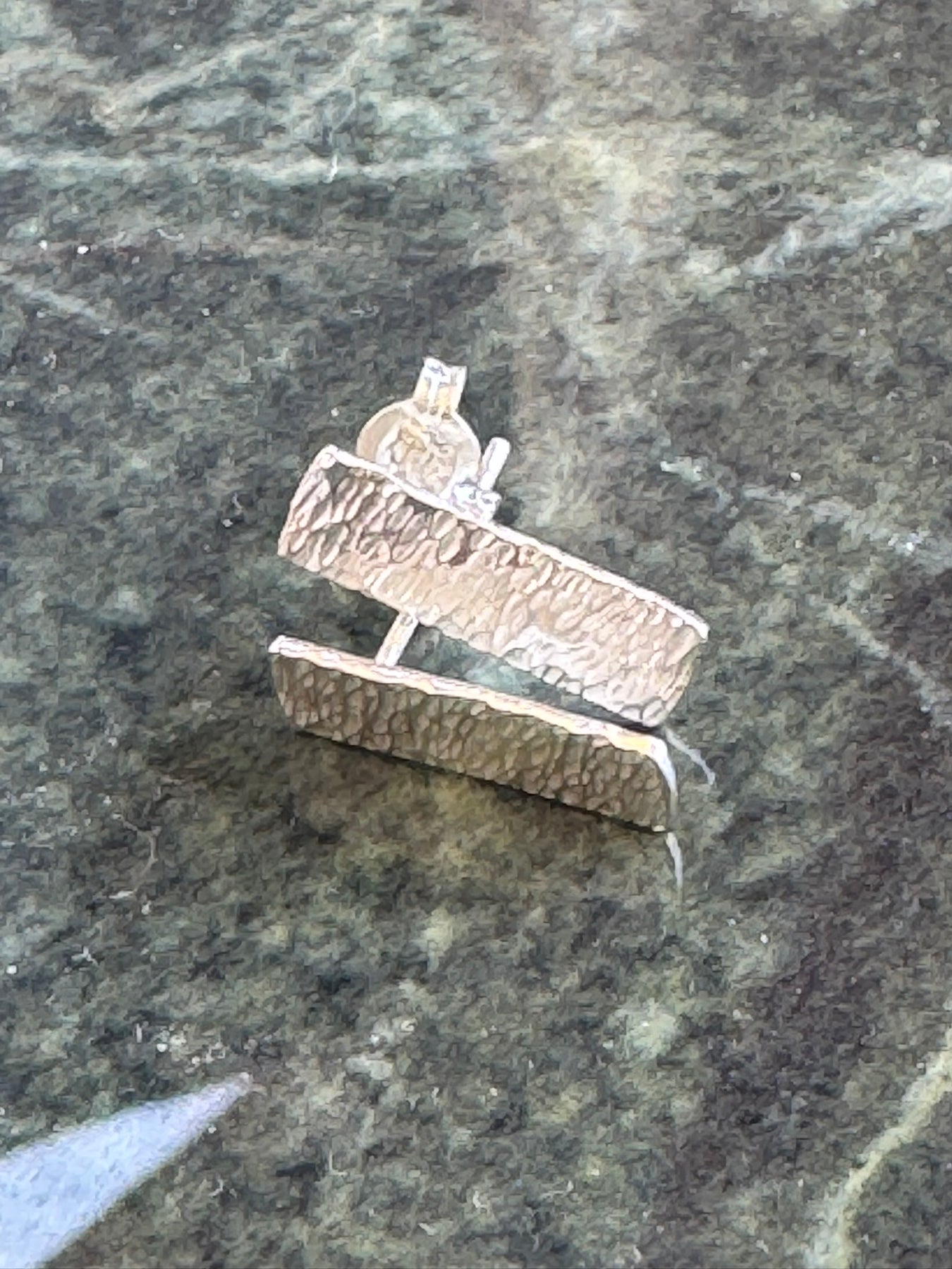 Handcrafted Sterling Silver Hammered Bar Stud Earrings