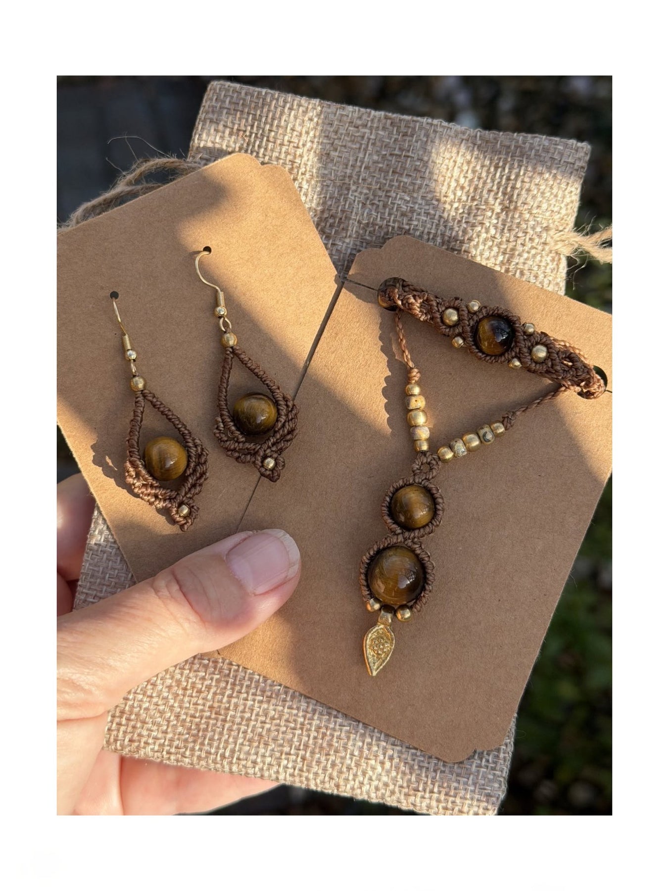 Micro Macrame Boho Bead Drop Earrings