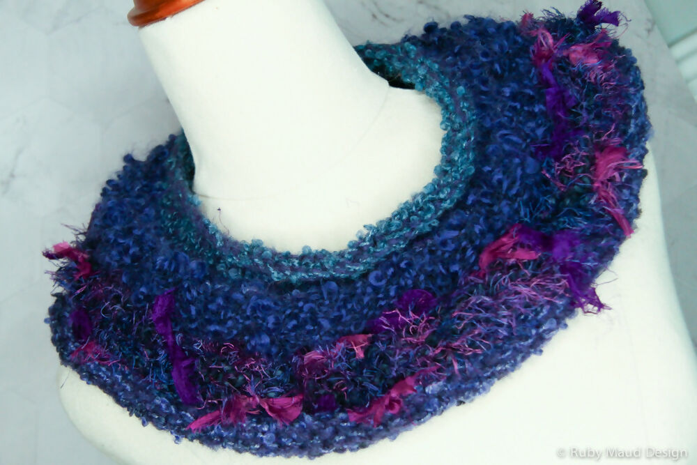 Plum Pudding Hand Knitted Cowl