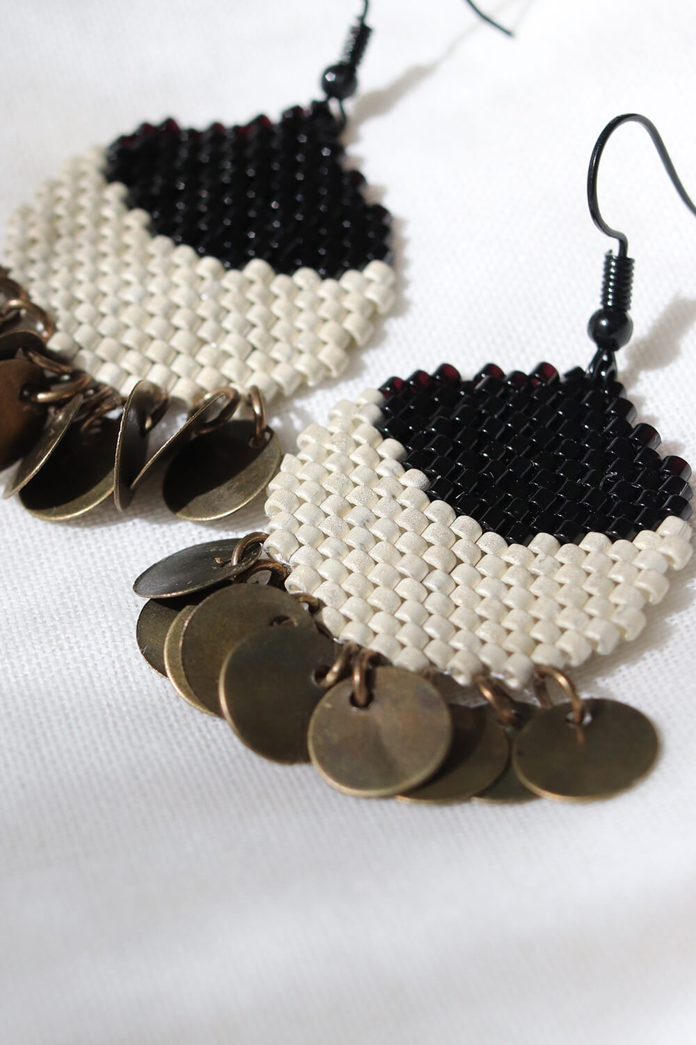 Lunar Noir Beaded Earrings