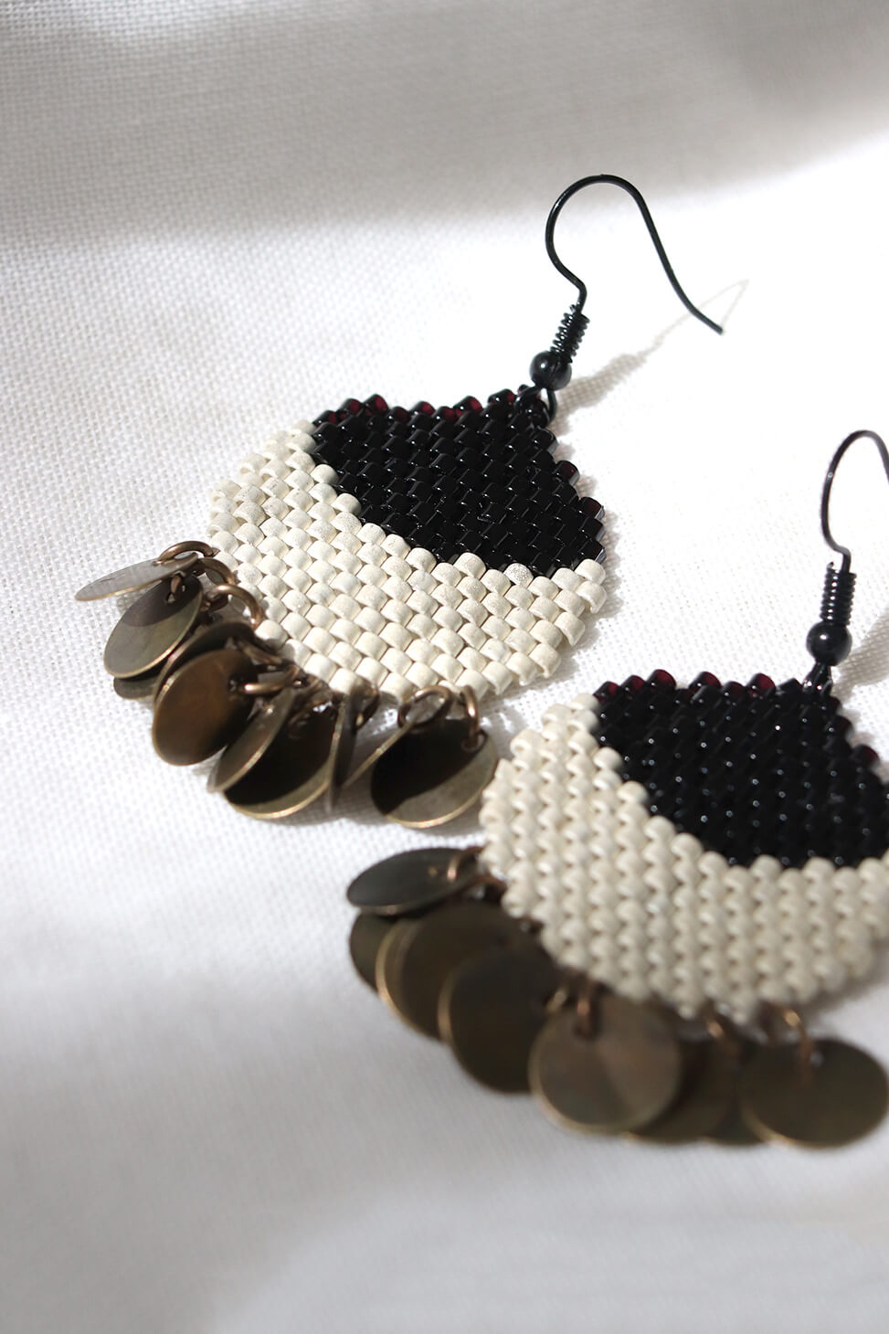 Lunar Noir Beaded Earrings