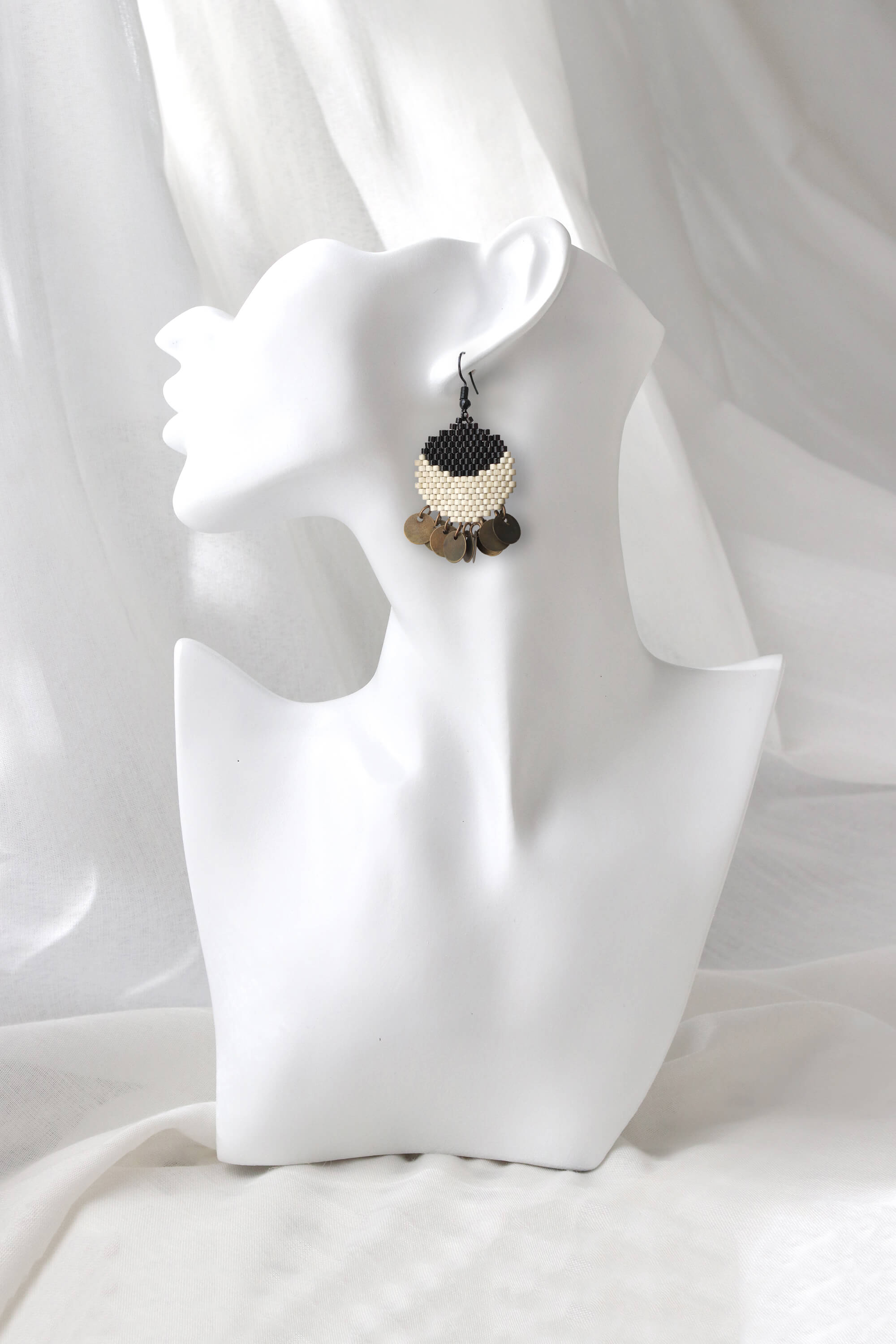 Lunar Noir Beaded Earrings