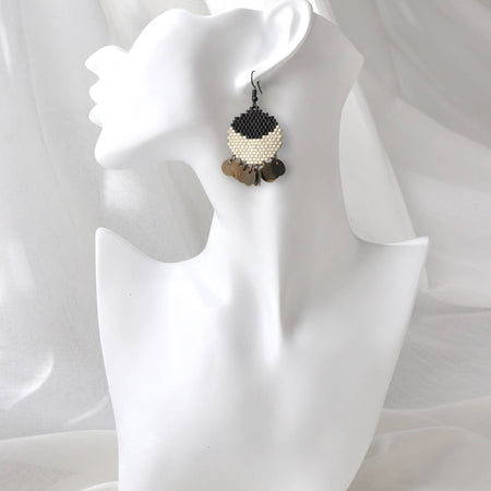 Lunar Noir Beaded Earrings