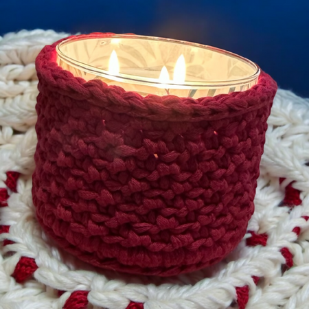 Handmade Crocheted Candle Cozy | Multi-Purpose Holder