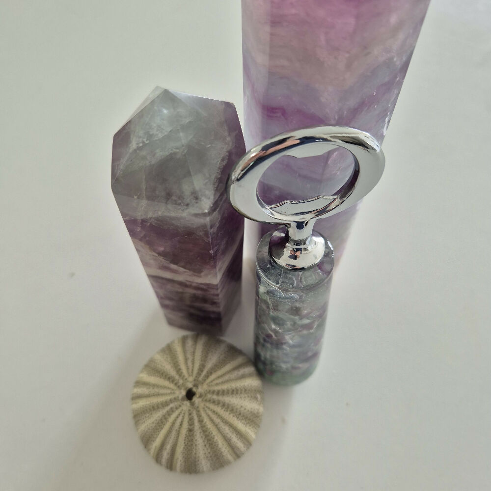 Ruby in Zoisite & fluorite bottle opener 3