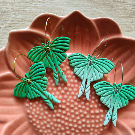 Luna Moth Dangle Earrings