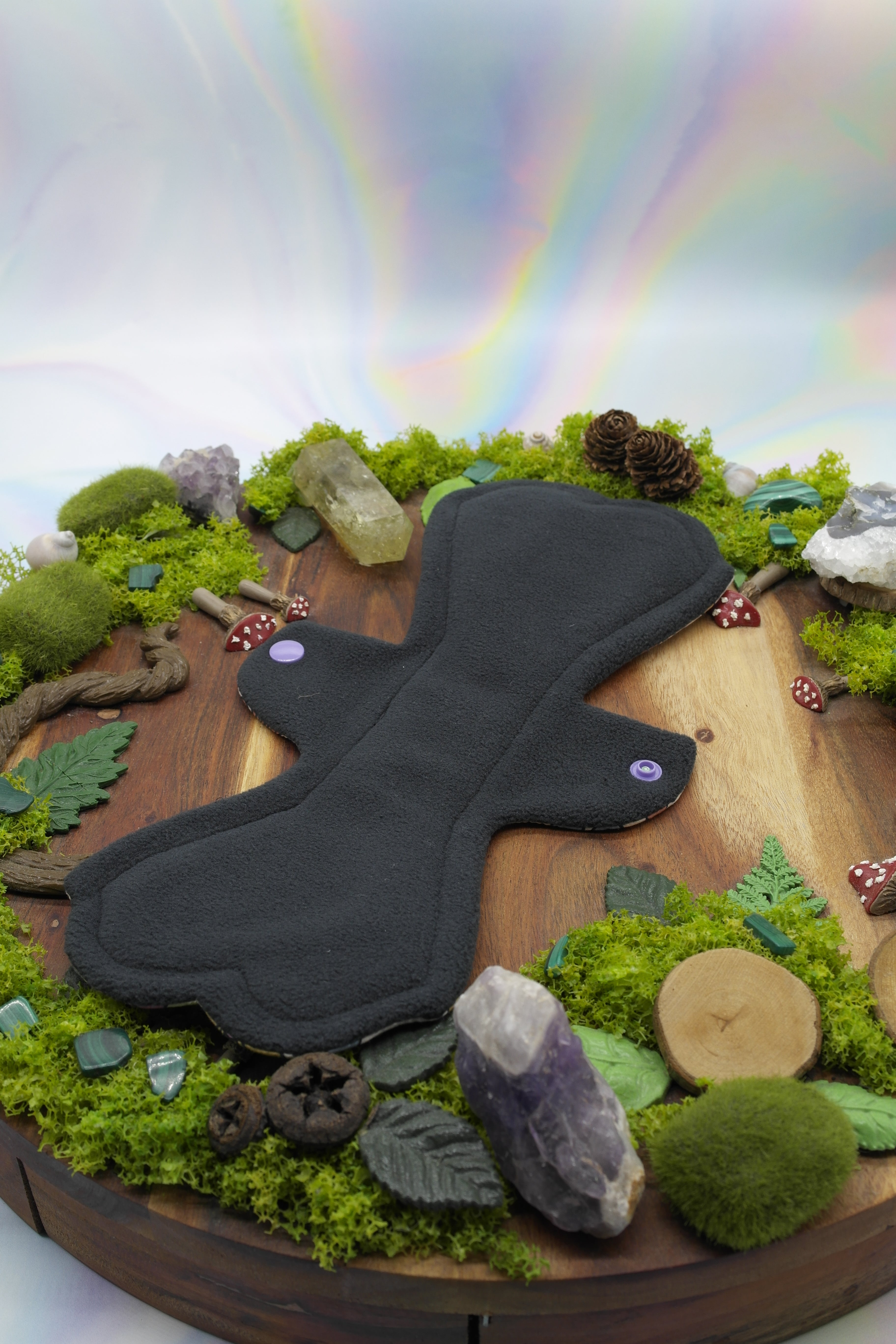 Eco-friendly menstrual cloth pad 12" Moderate (Lips of an Angel) - Kaleidoscopic Flowers