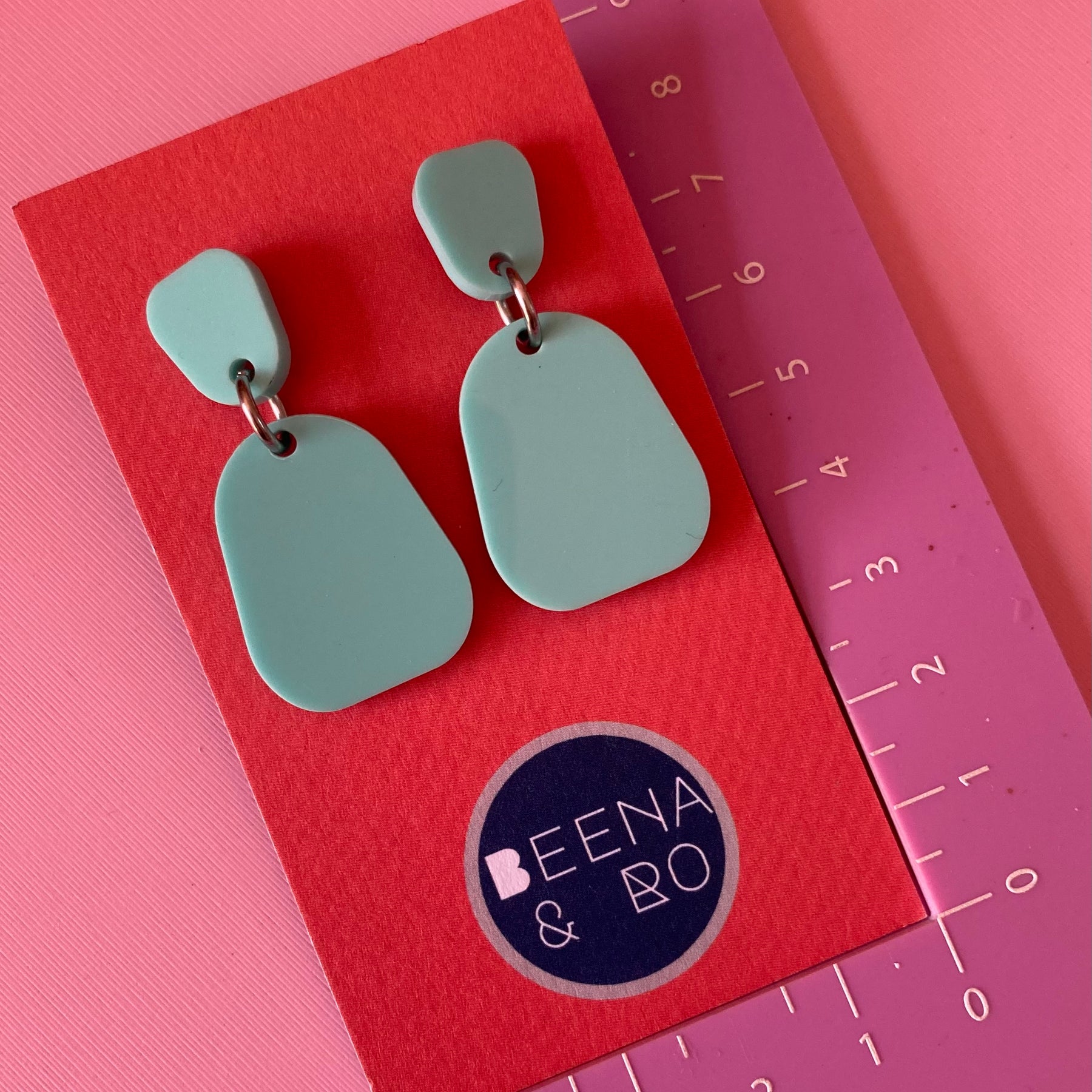 Aqua acrylic earrings