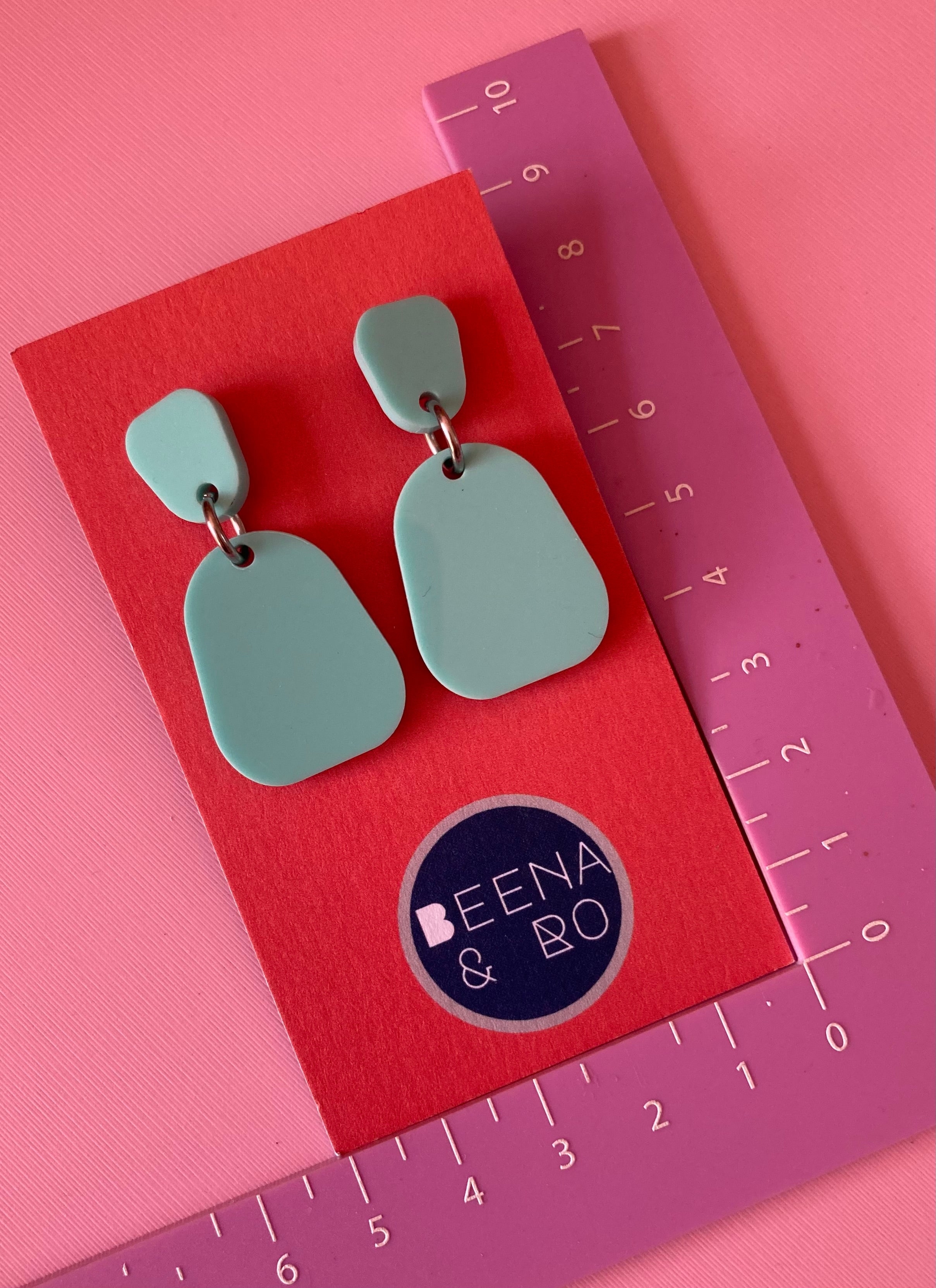 Aqua acrylic earrings