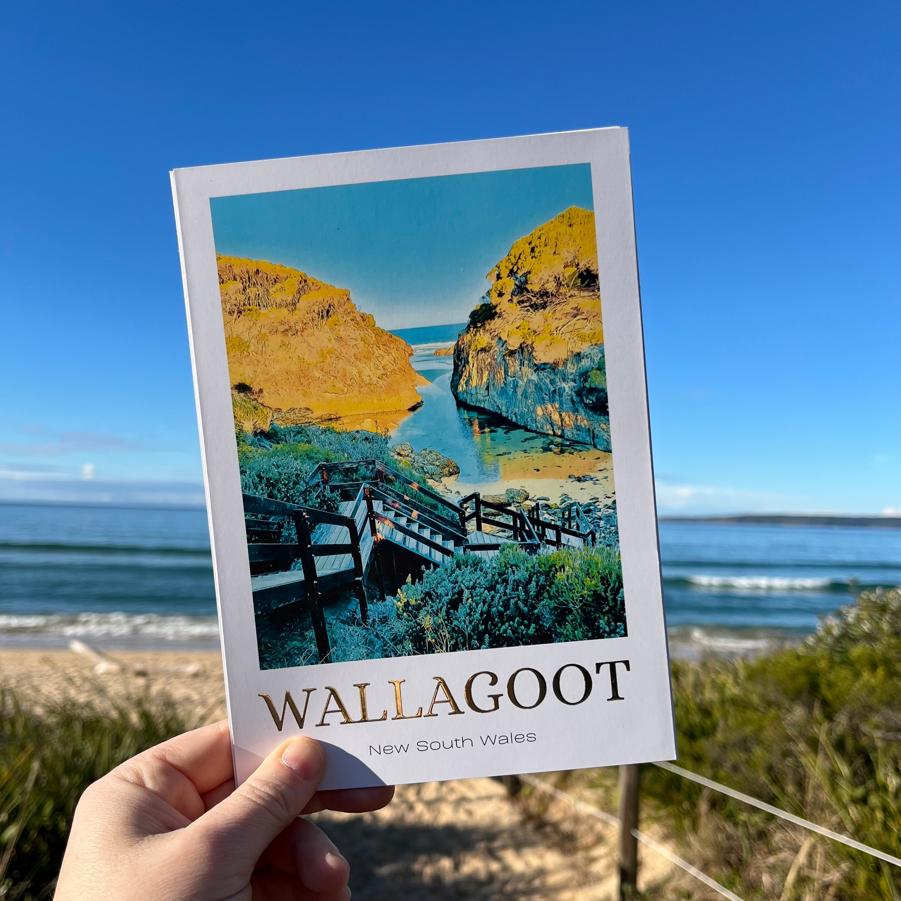 Sapphire Coast Gold Foil Location Prints