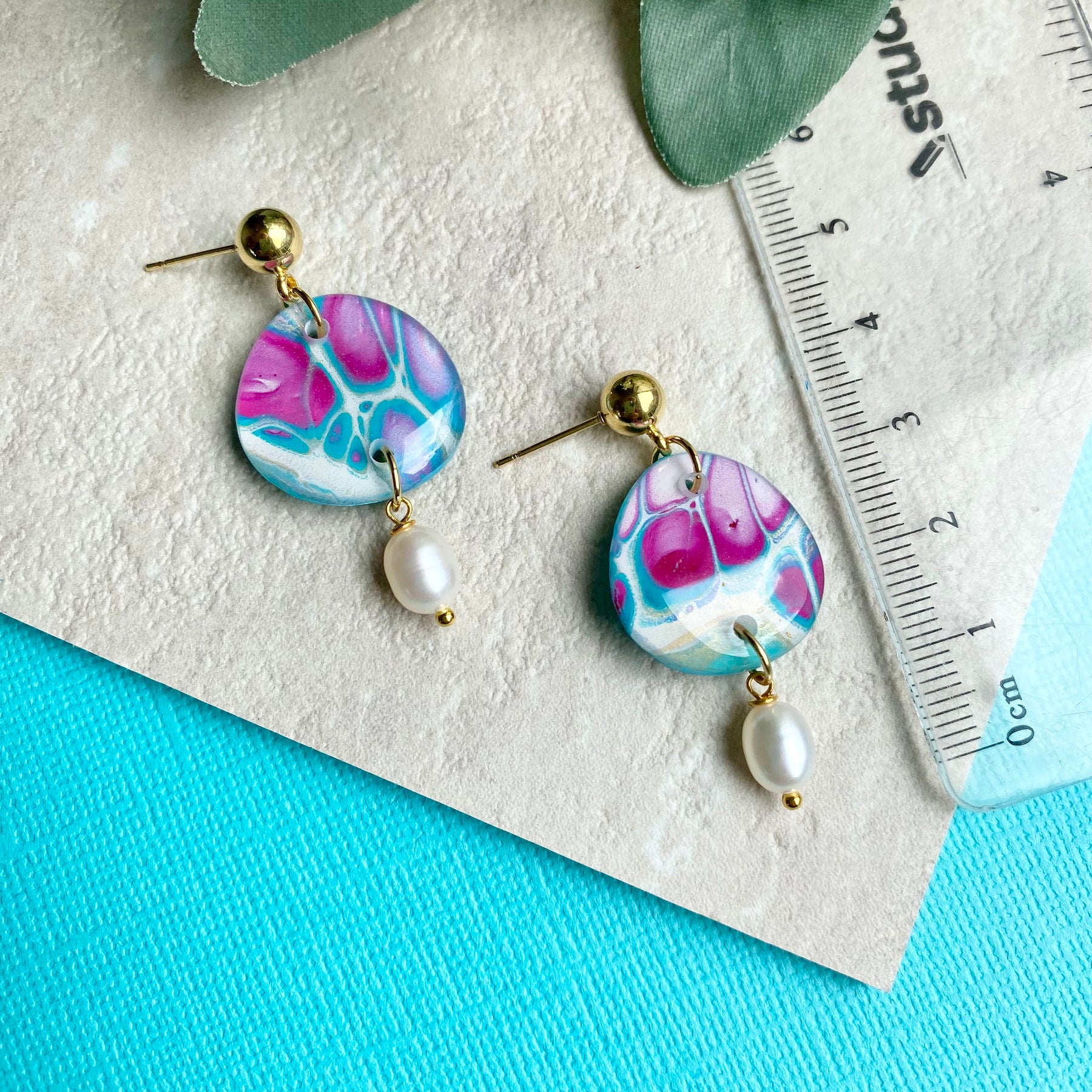 Artisan Freshwater Pearls and Original Art Earrings