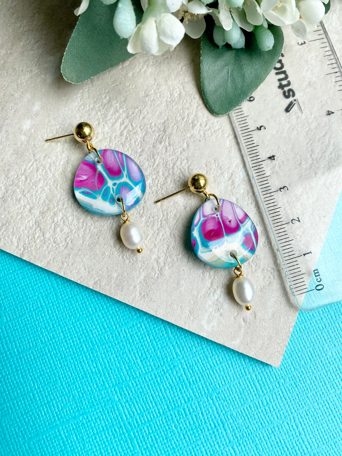 Artisan Freshwater Pearls and Original Art Earrings