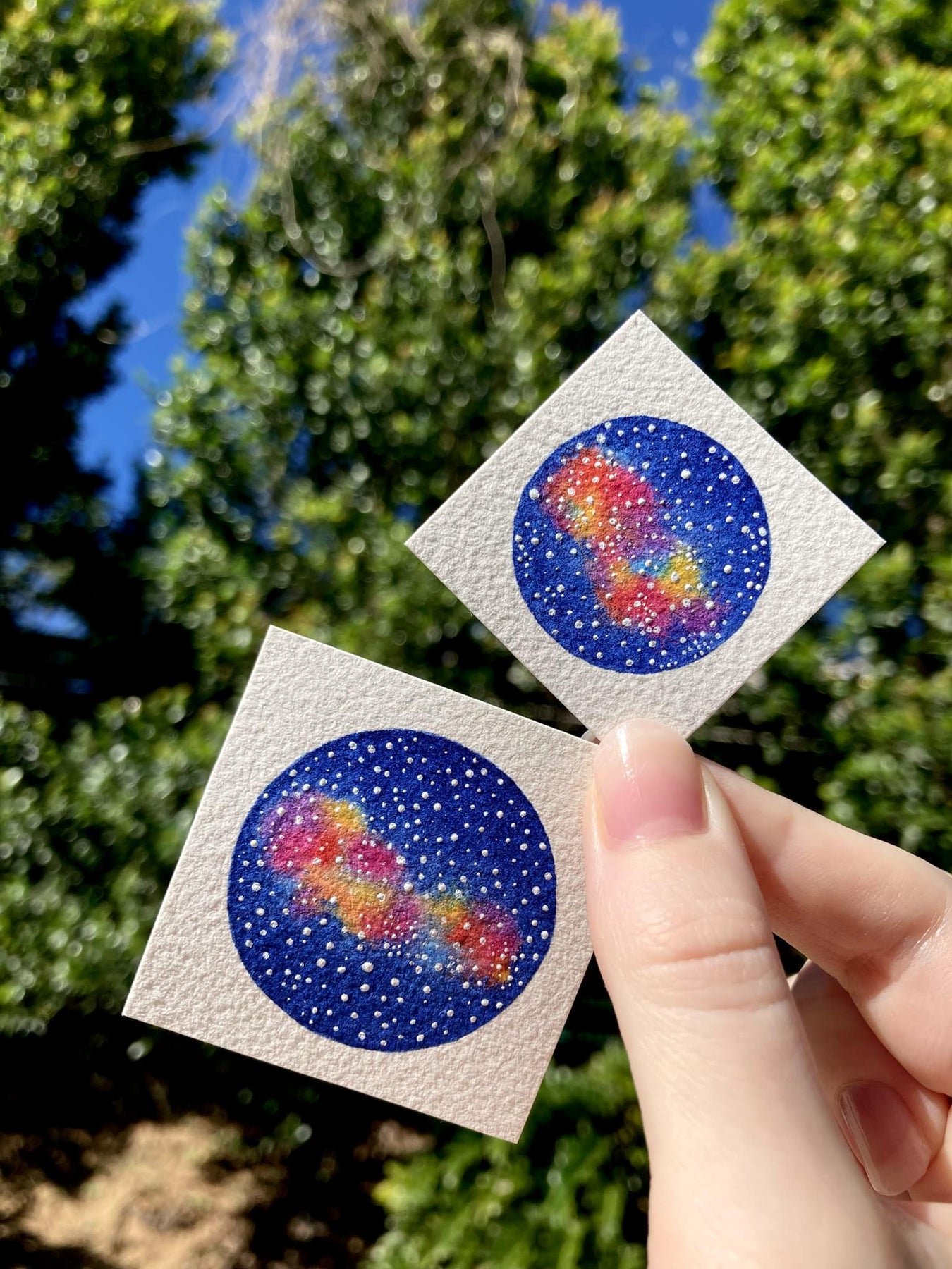 Galaxy Miniature Watercolour Painting