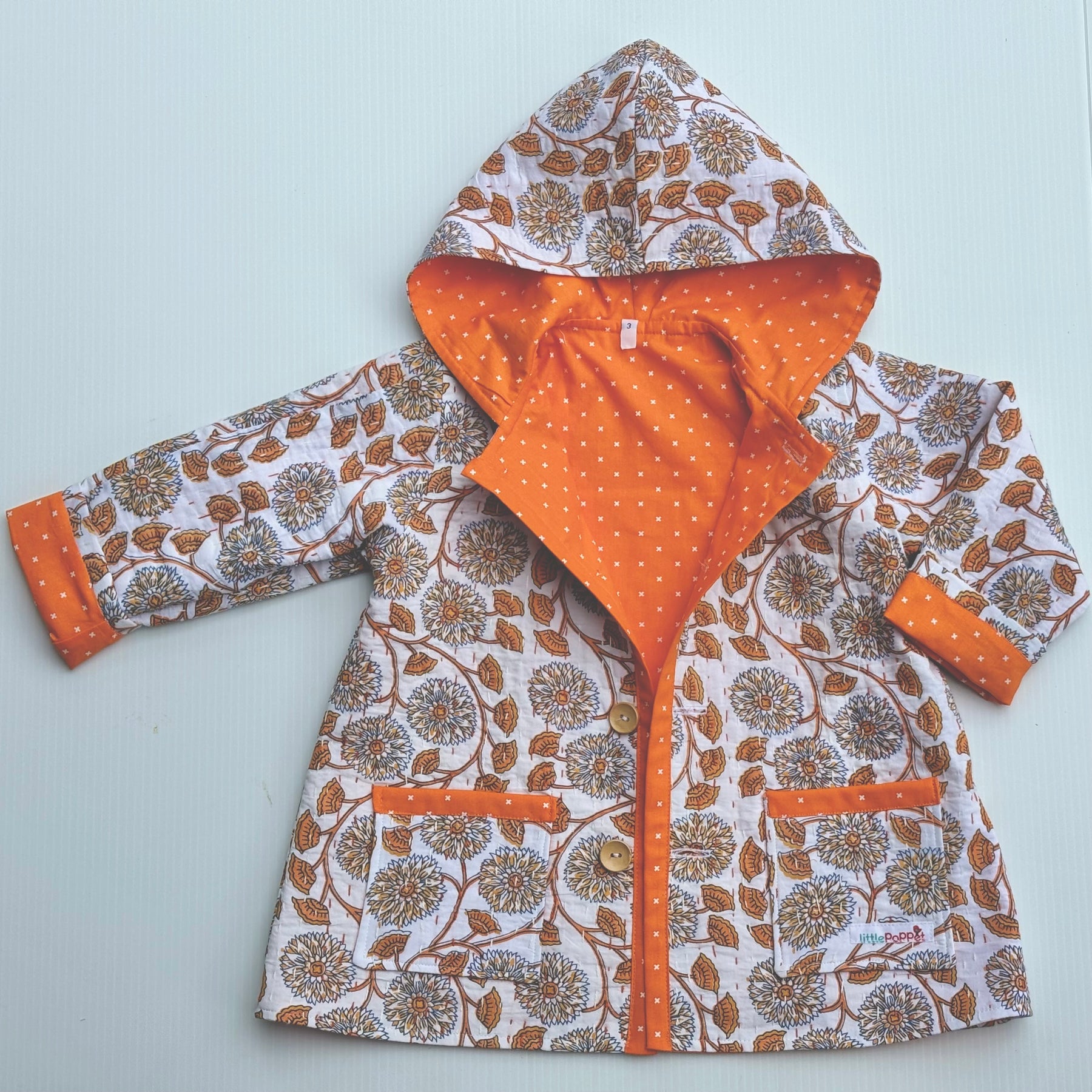 Repurposed Cotton Quilted Jacket with Hood