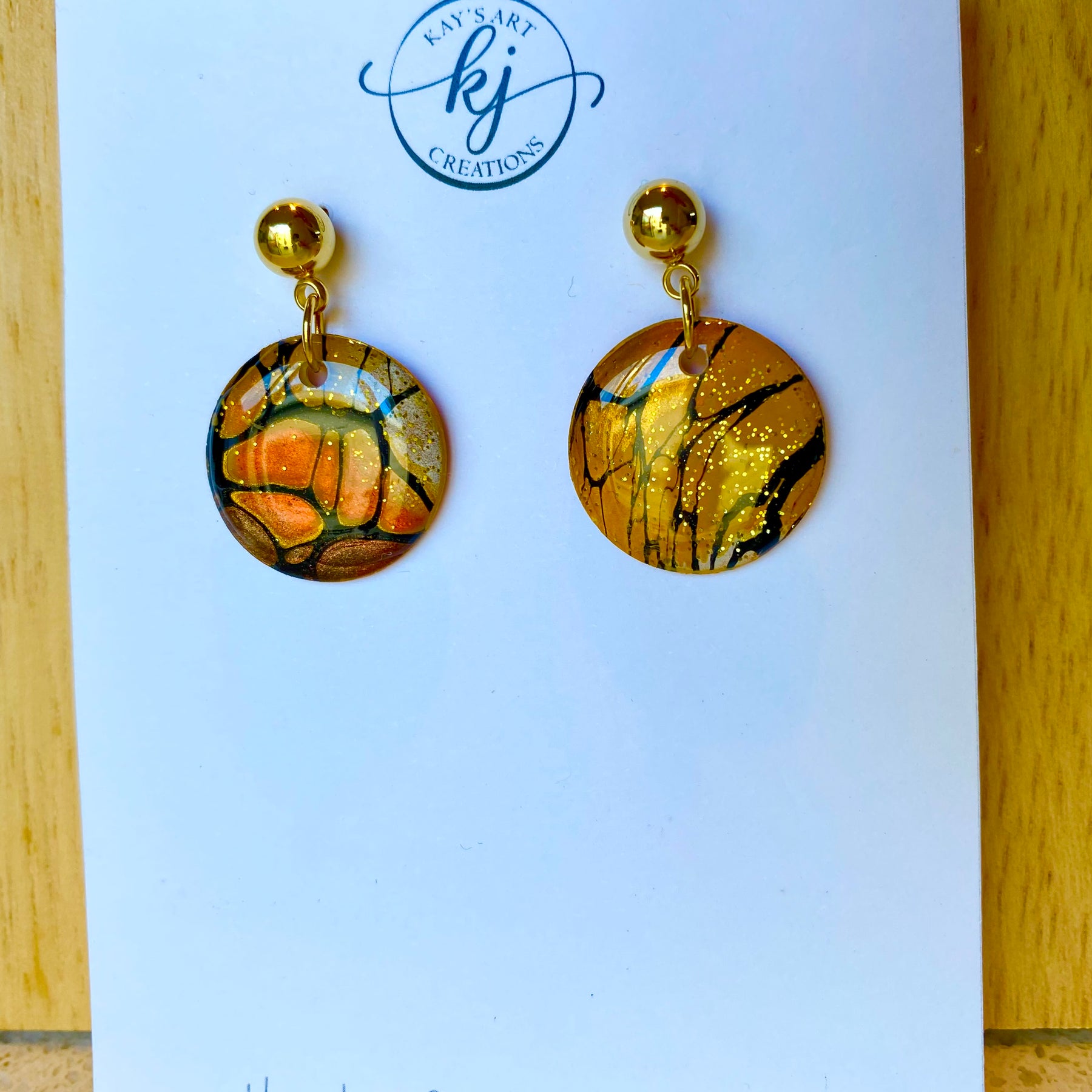 Cafe Latte Collection Gold Stud Earrings