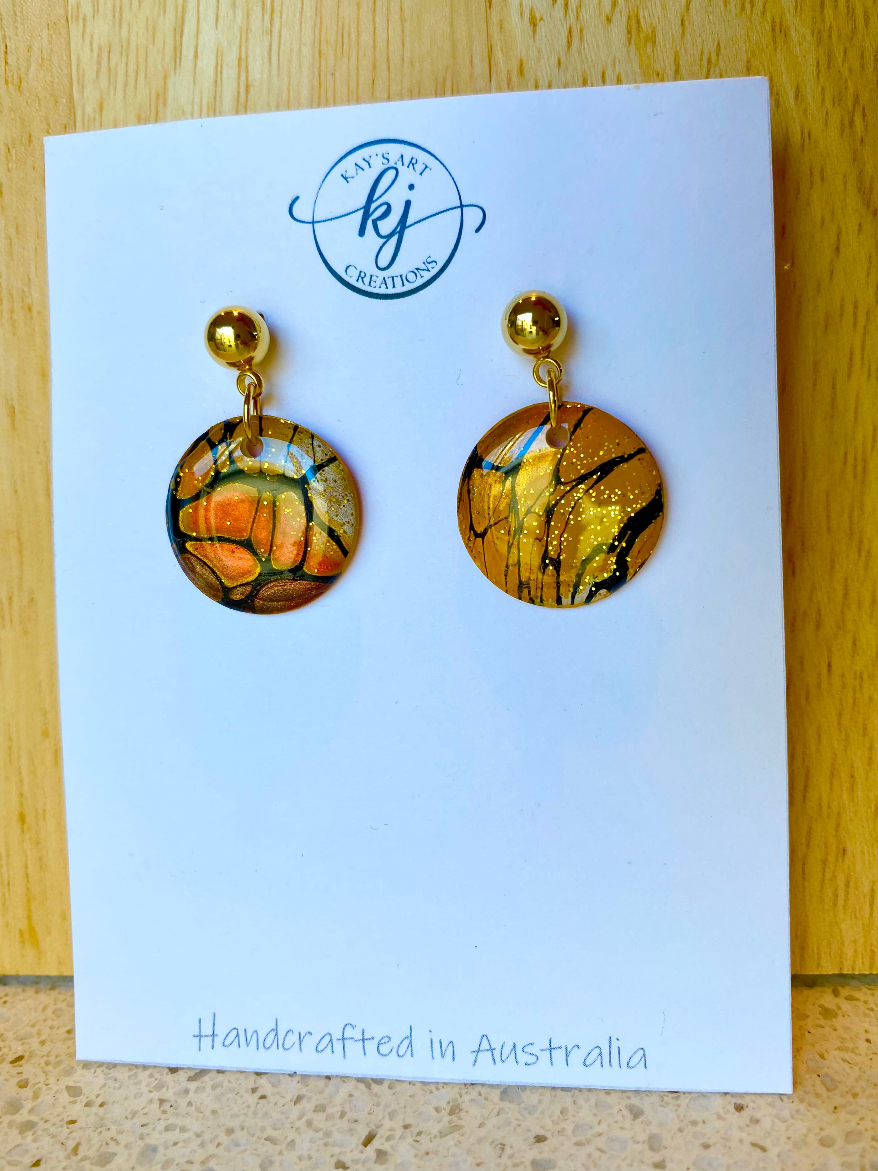 Cafe Latte Collection Gold Stud Earrings