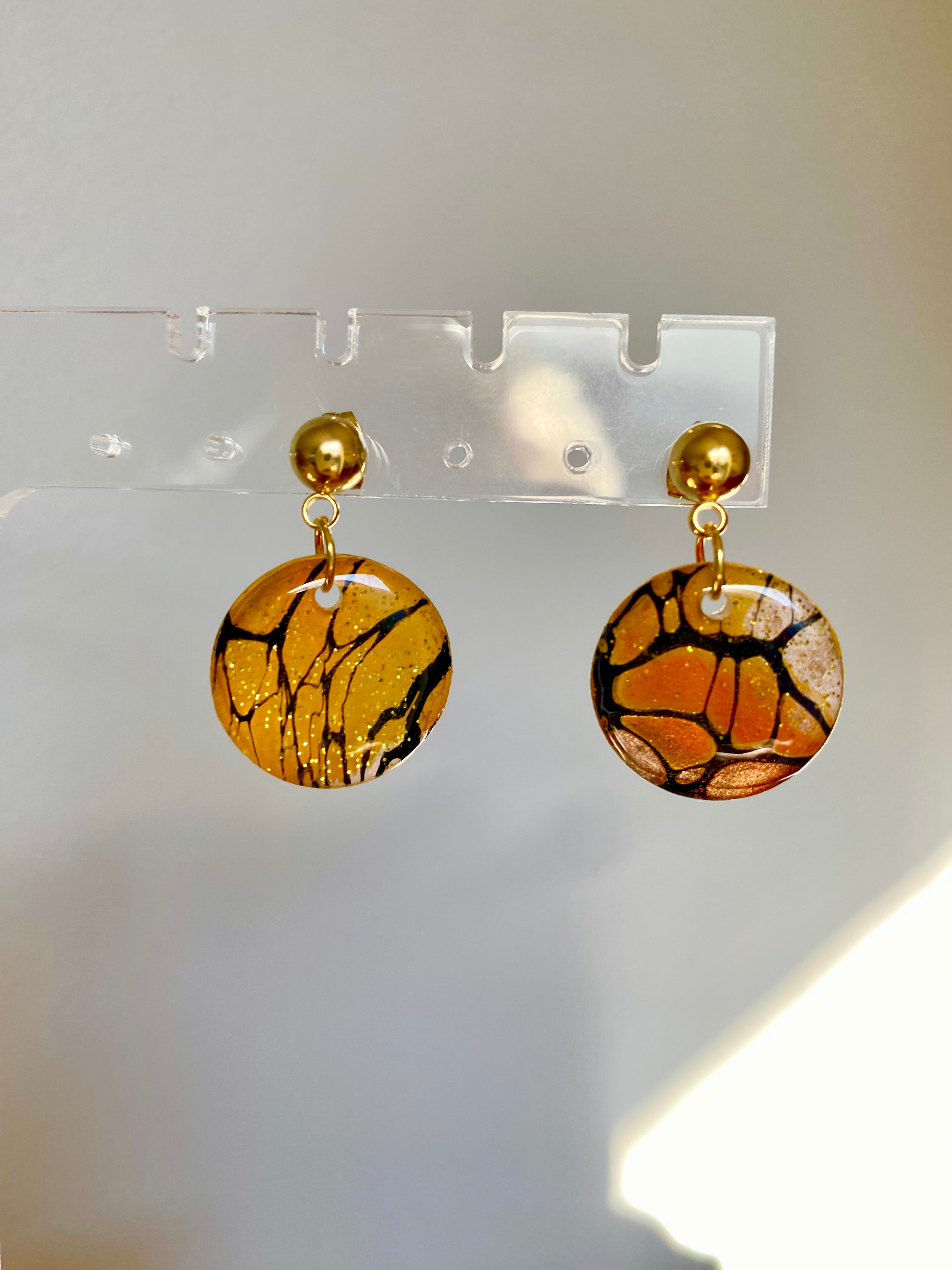 Cafe Latte Collection Gold Stud Earrings
