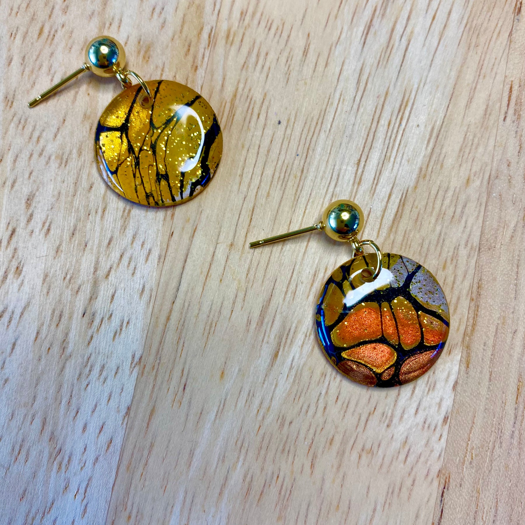 Cafe Latte Collection Gold Stud Earrings